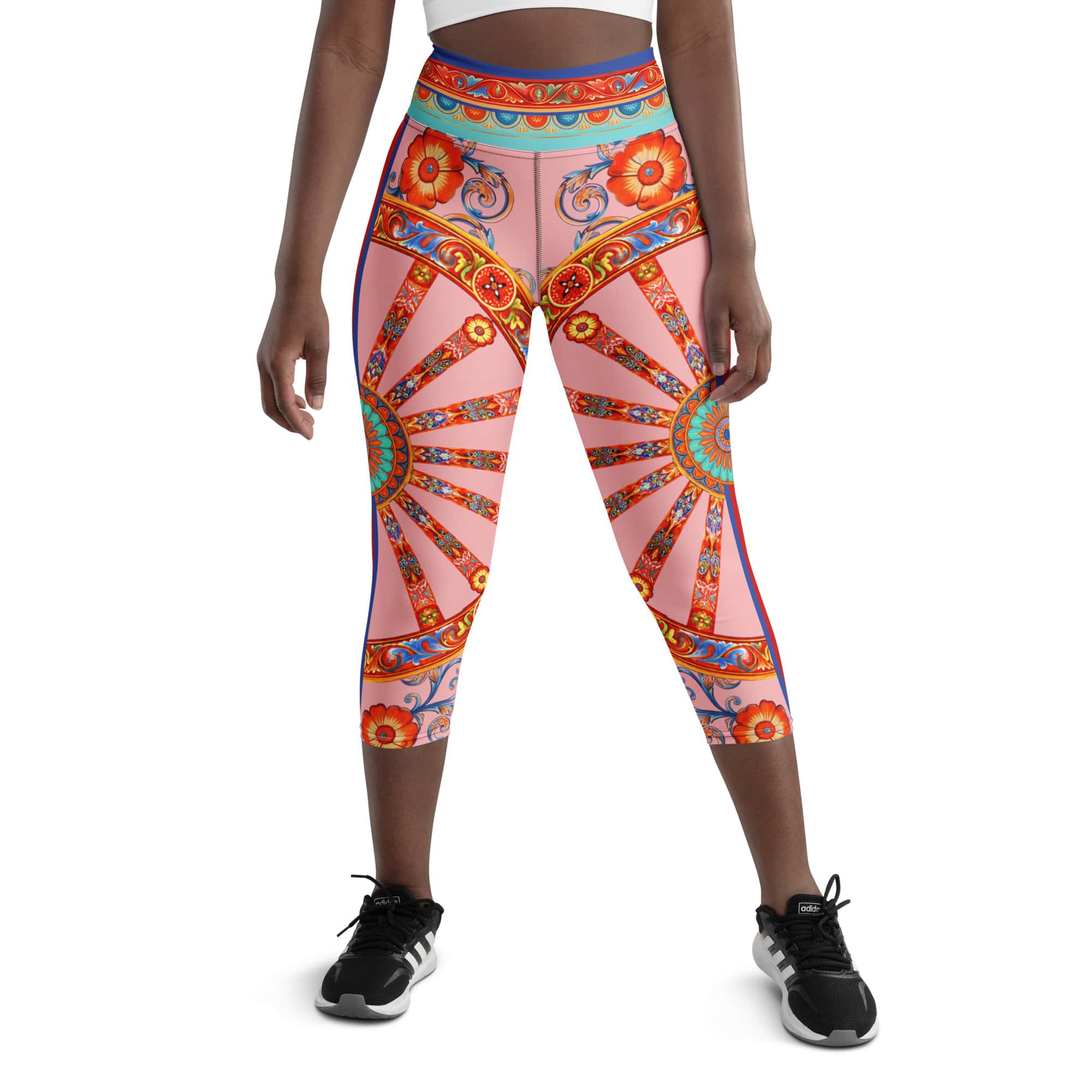 Pink Ornate Yoga Capris