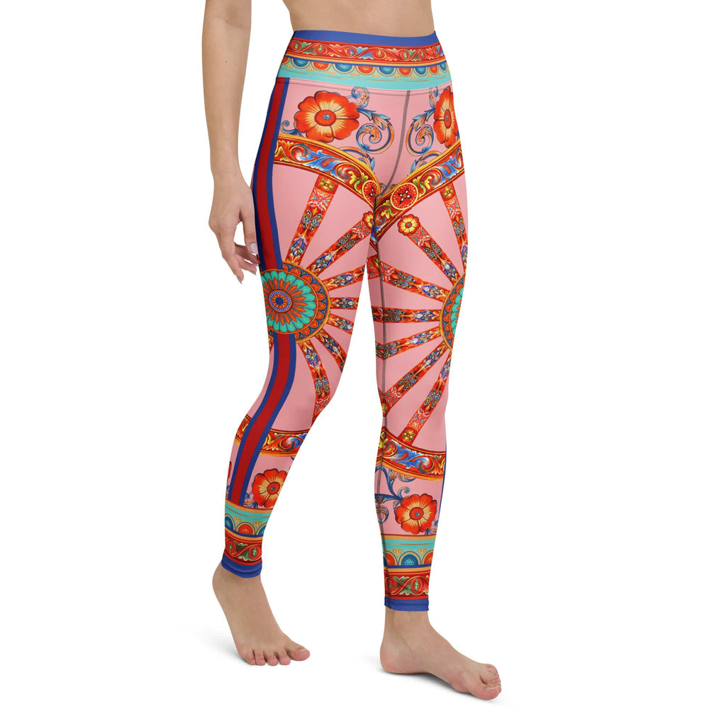 Pink Ornate Yoga Leggings