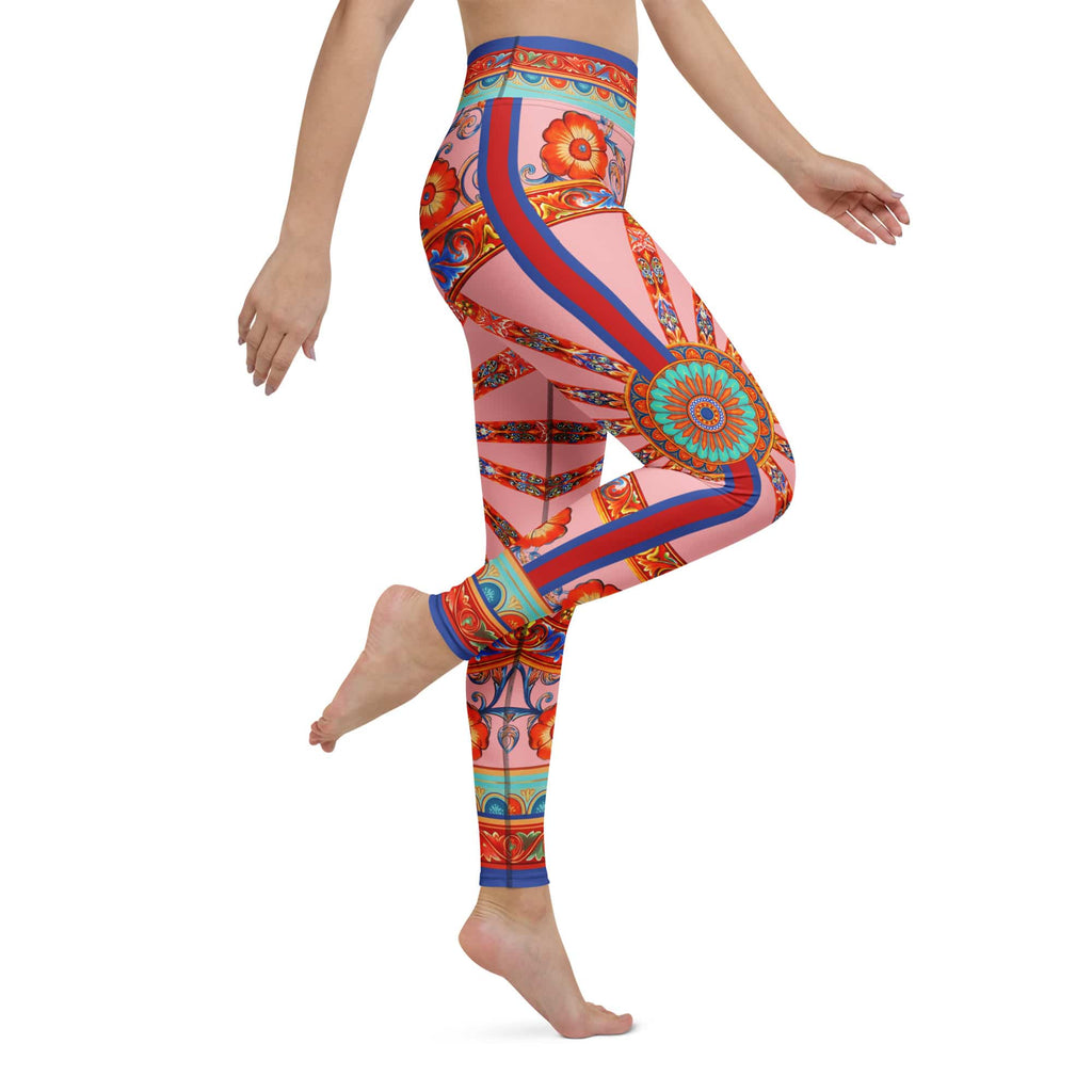 Pink Ornate Yoga Leggings