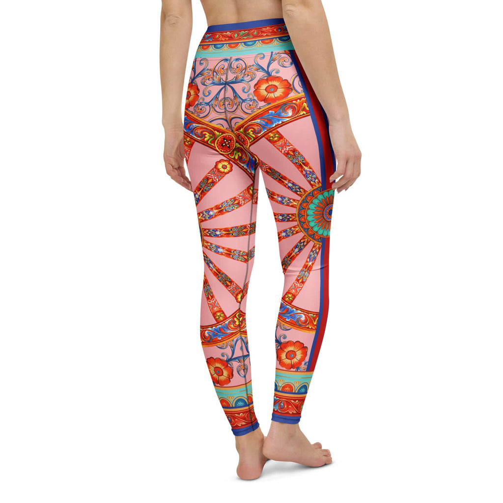 Pink Ornate Yoga Leggings