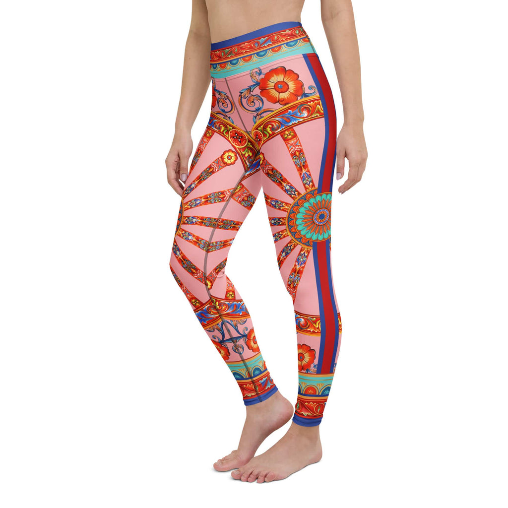 Pink Ornate Yoga Leggings