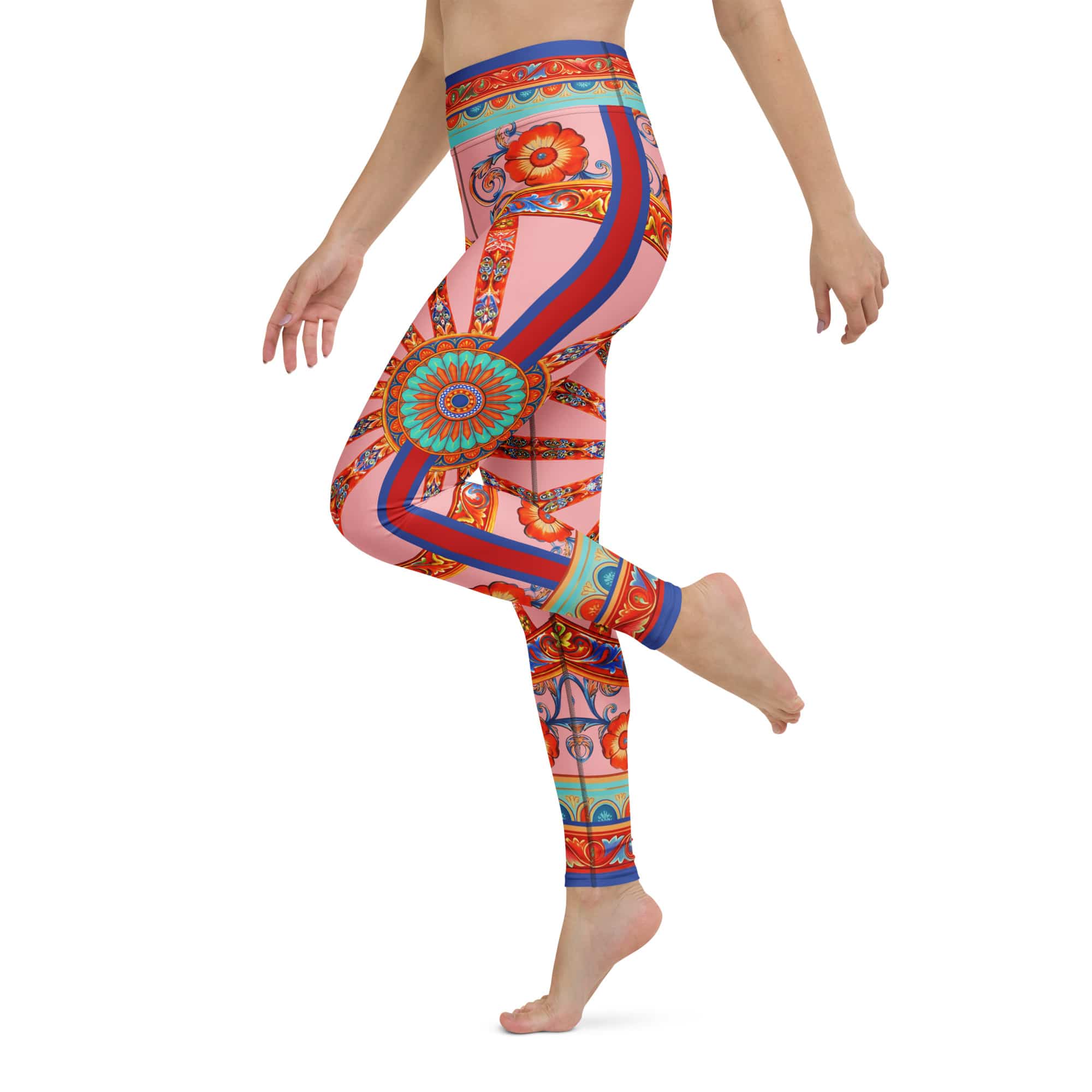 Pink Ornate Yoga Leggings