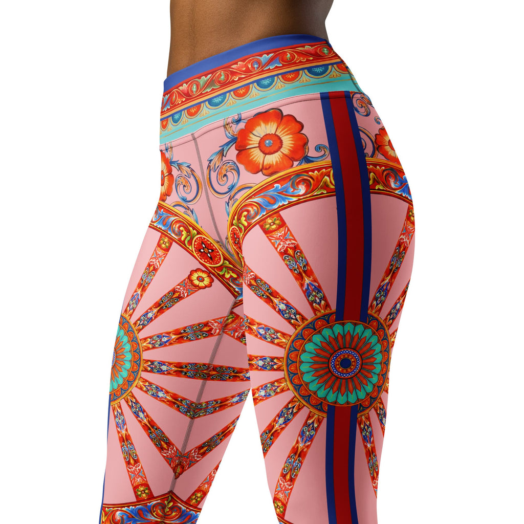 Pink Ornate Yoga Leggings