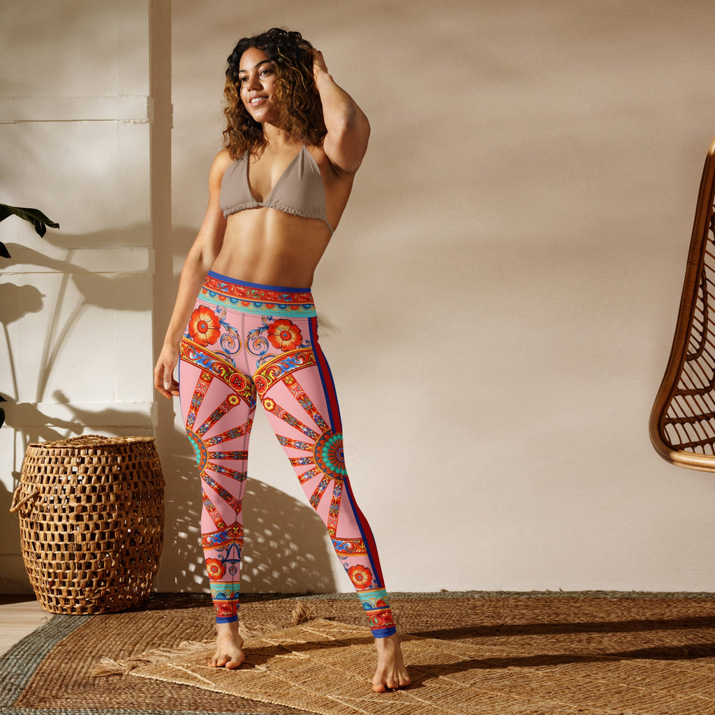 Pink Ornate Yoga Leggings