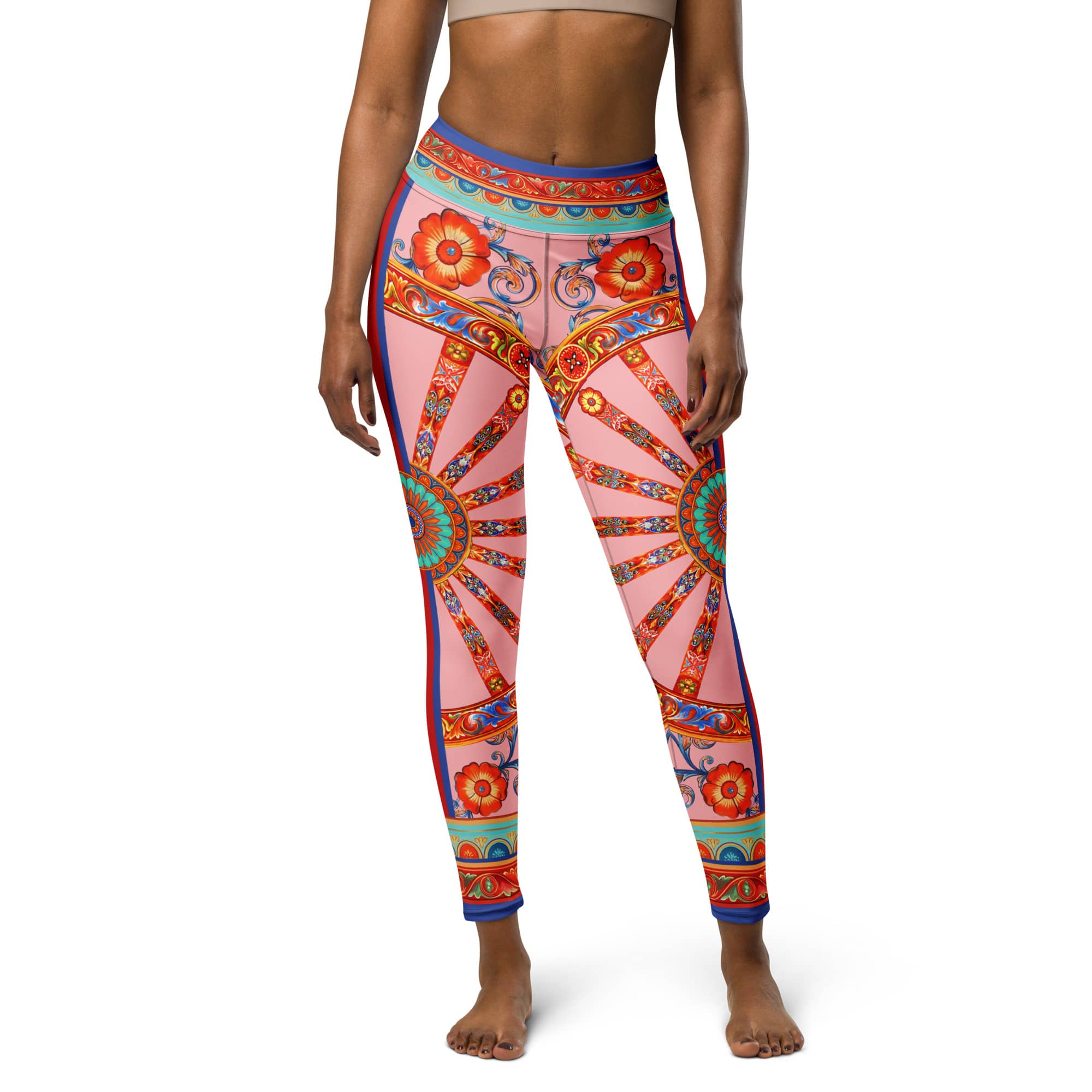 Pink Ornate Yoga Leggings