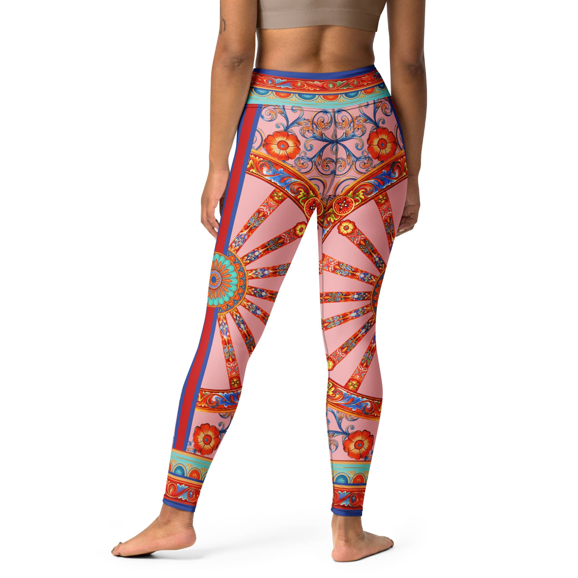 Pink Ornate Yoga Leggings