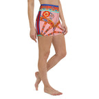 Pink Ornate Yoga Shorts