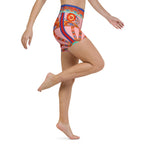 Pink Ornate Yoga Shorts