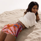 Pink Ornate Yoga Shorts