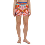 Pink Ornate Yoga Shorts
