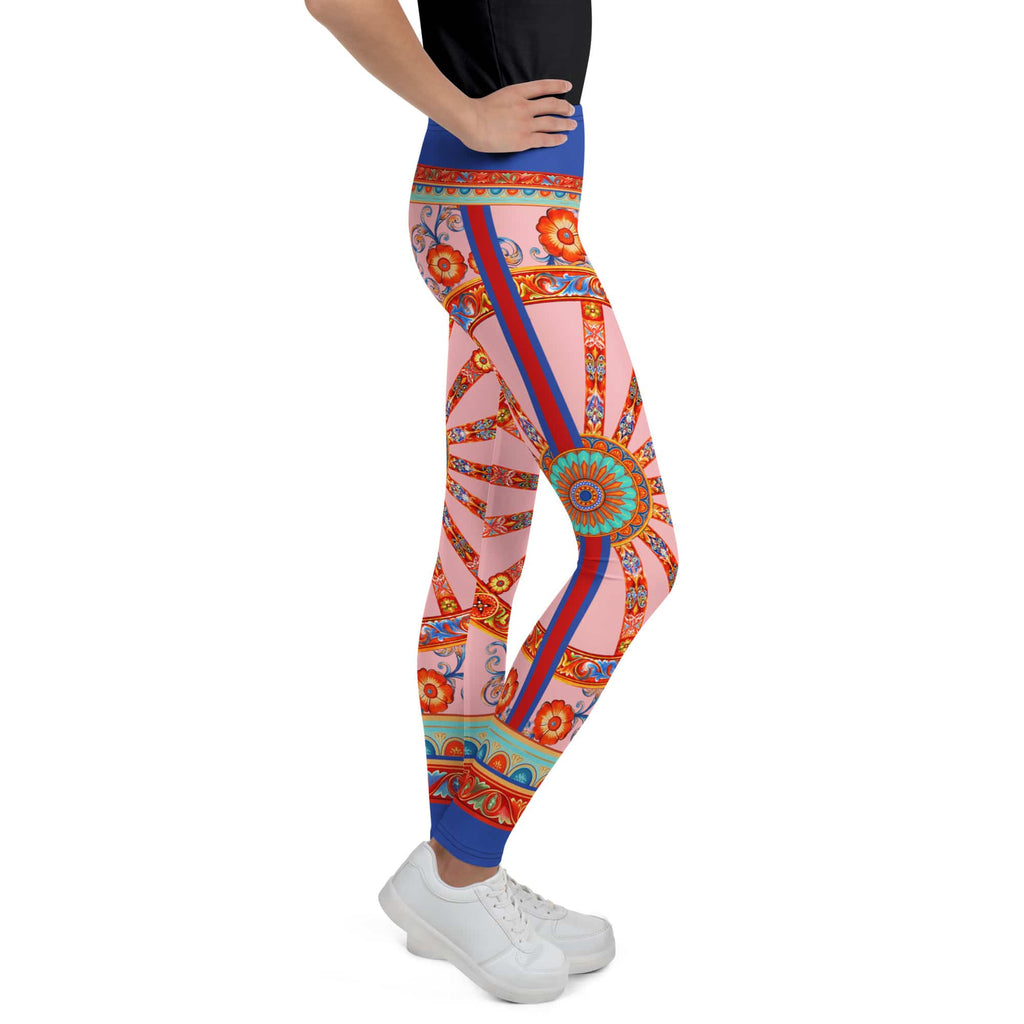 Pink Ornate Youth Leggings