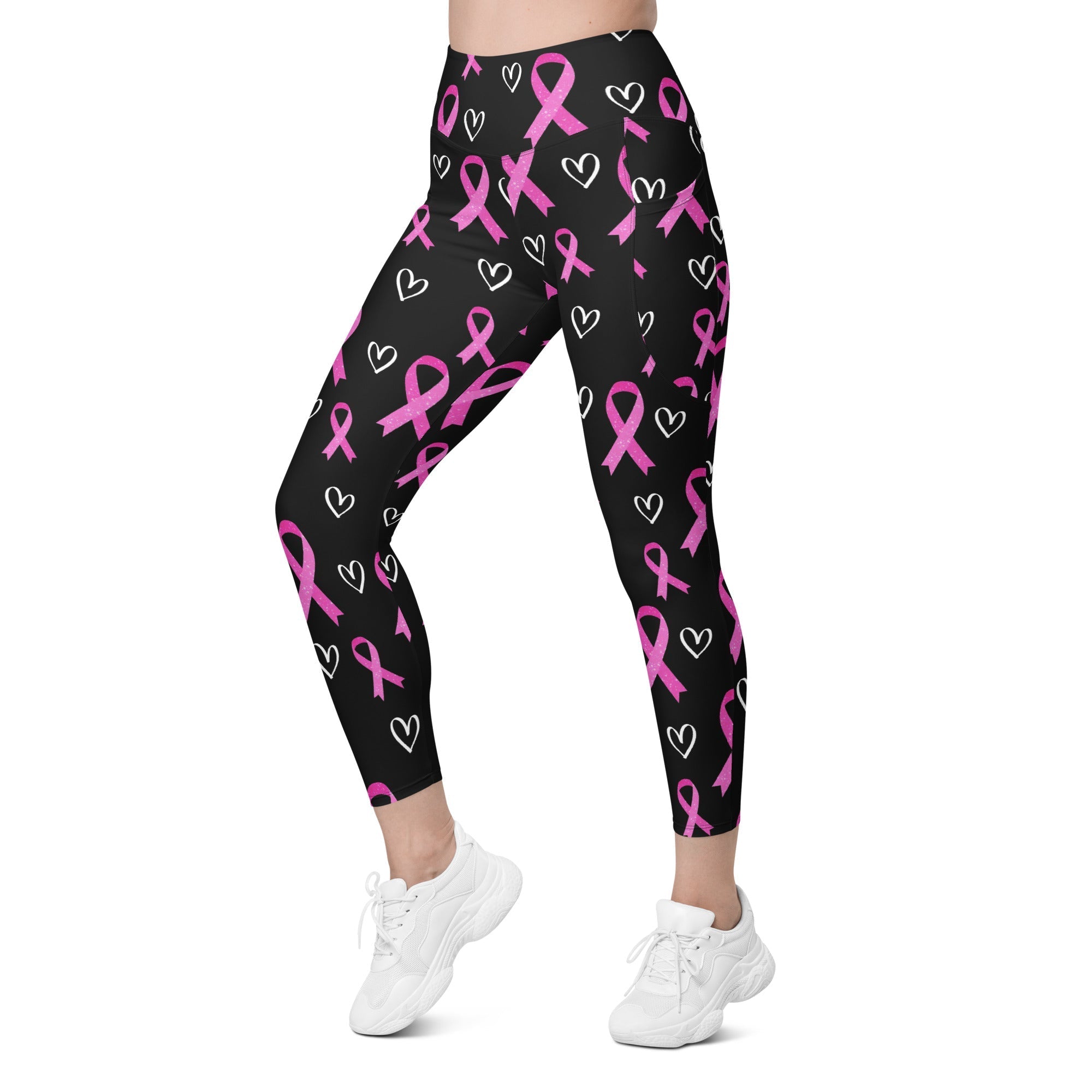 Pink Ribbon Leggings With Pockets