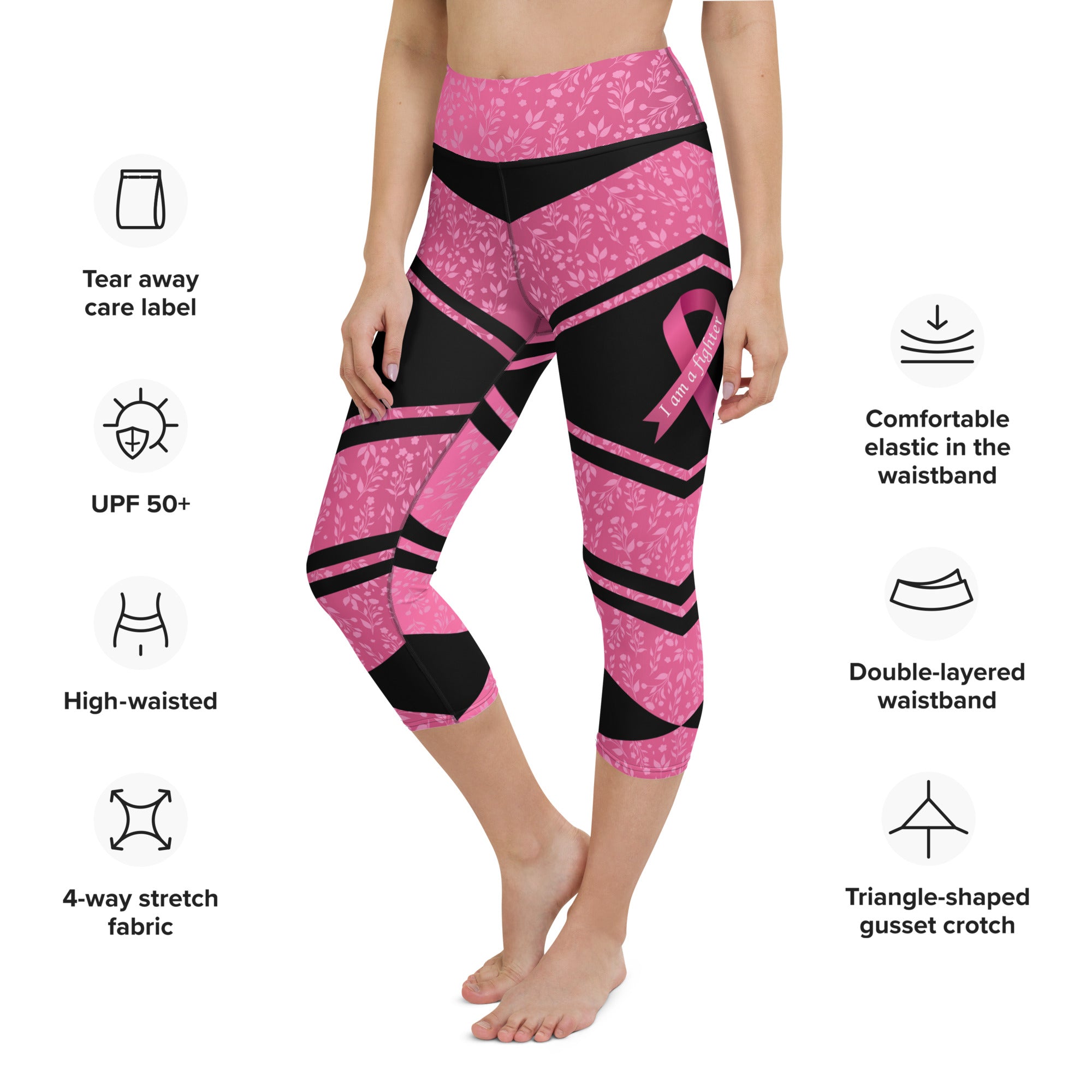 Pink Ribbon Warrior Yoga Capris