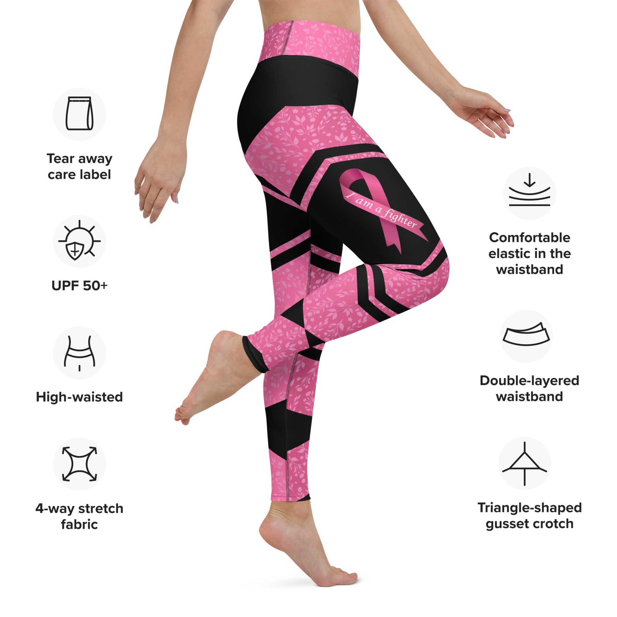 Pink Ribbon Warrior Yoga Leggings