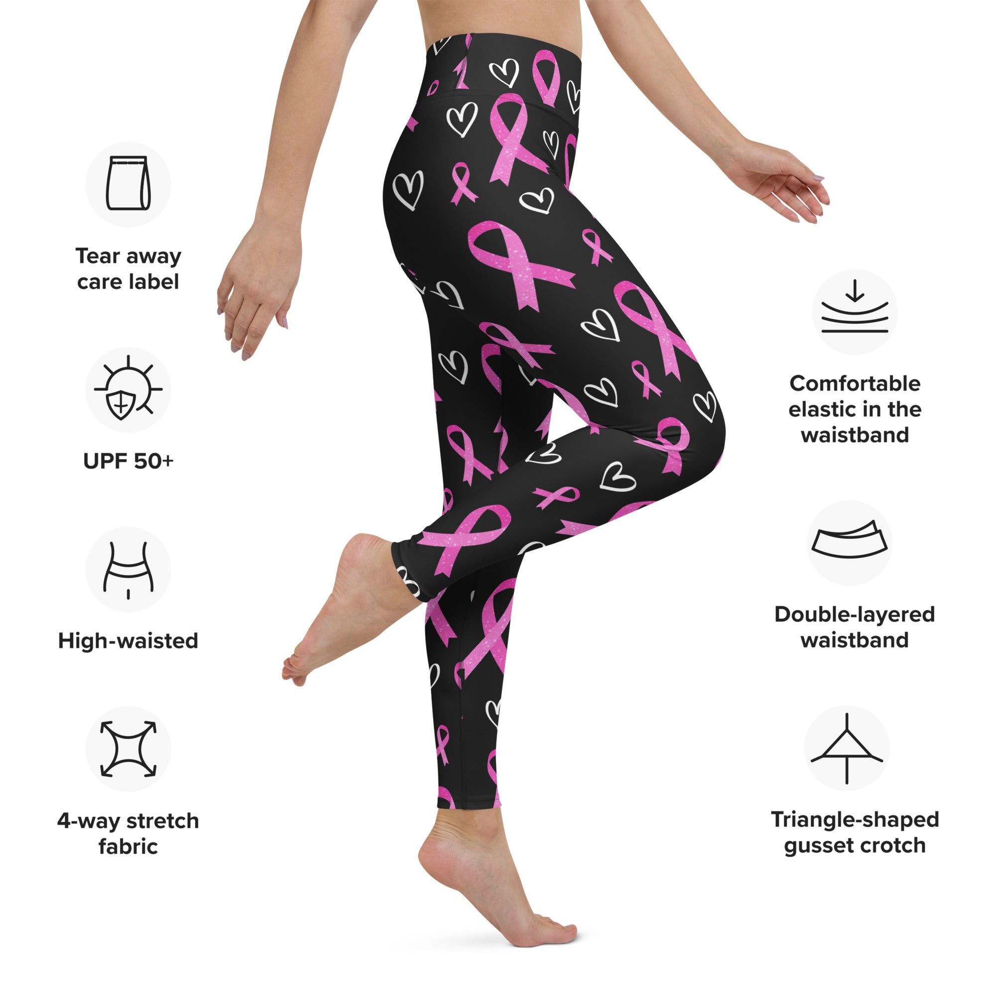 Pink Ribbon Yoga Leggings