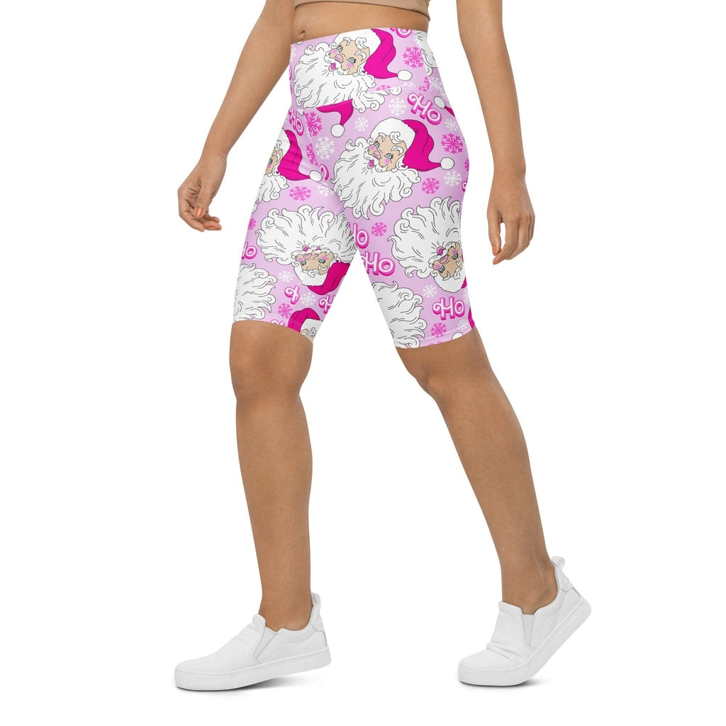 Pink Sassy Santa Biker Shorts