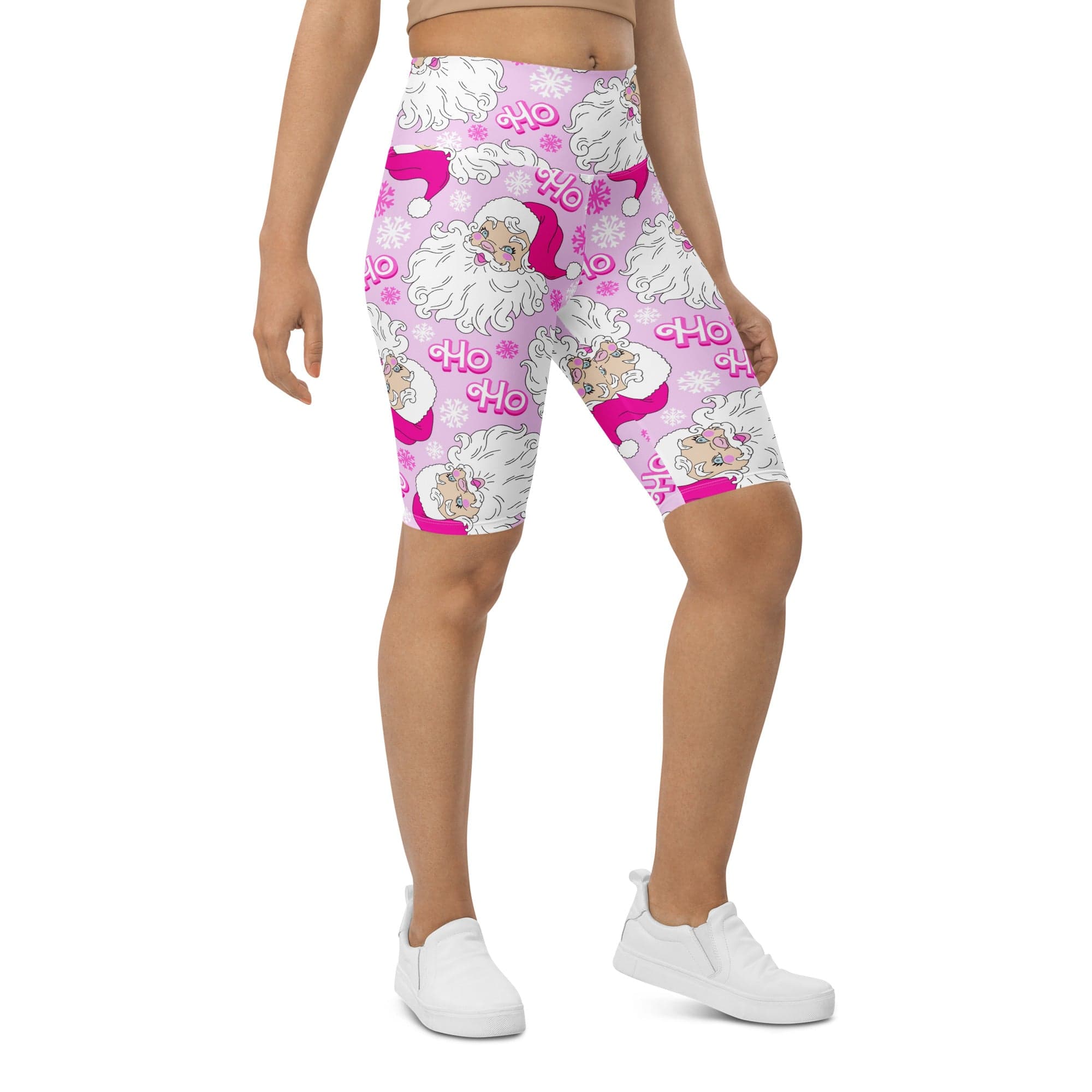 Pink Sassy Santa Biker Shorts
