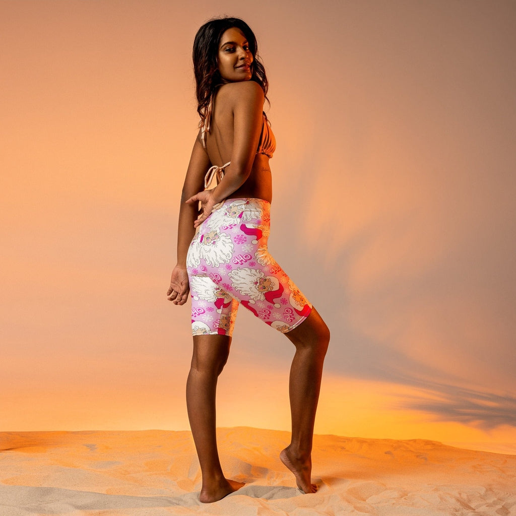 Pink Sassy Santa Biker Shorts