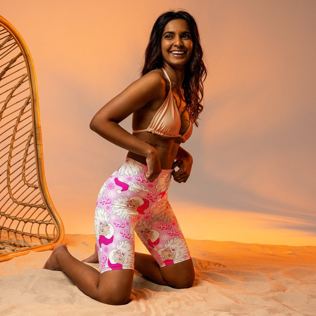 Pink Sassy Santa Biker Shorts
