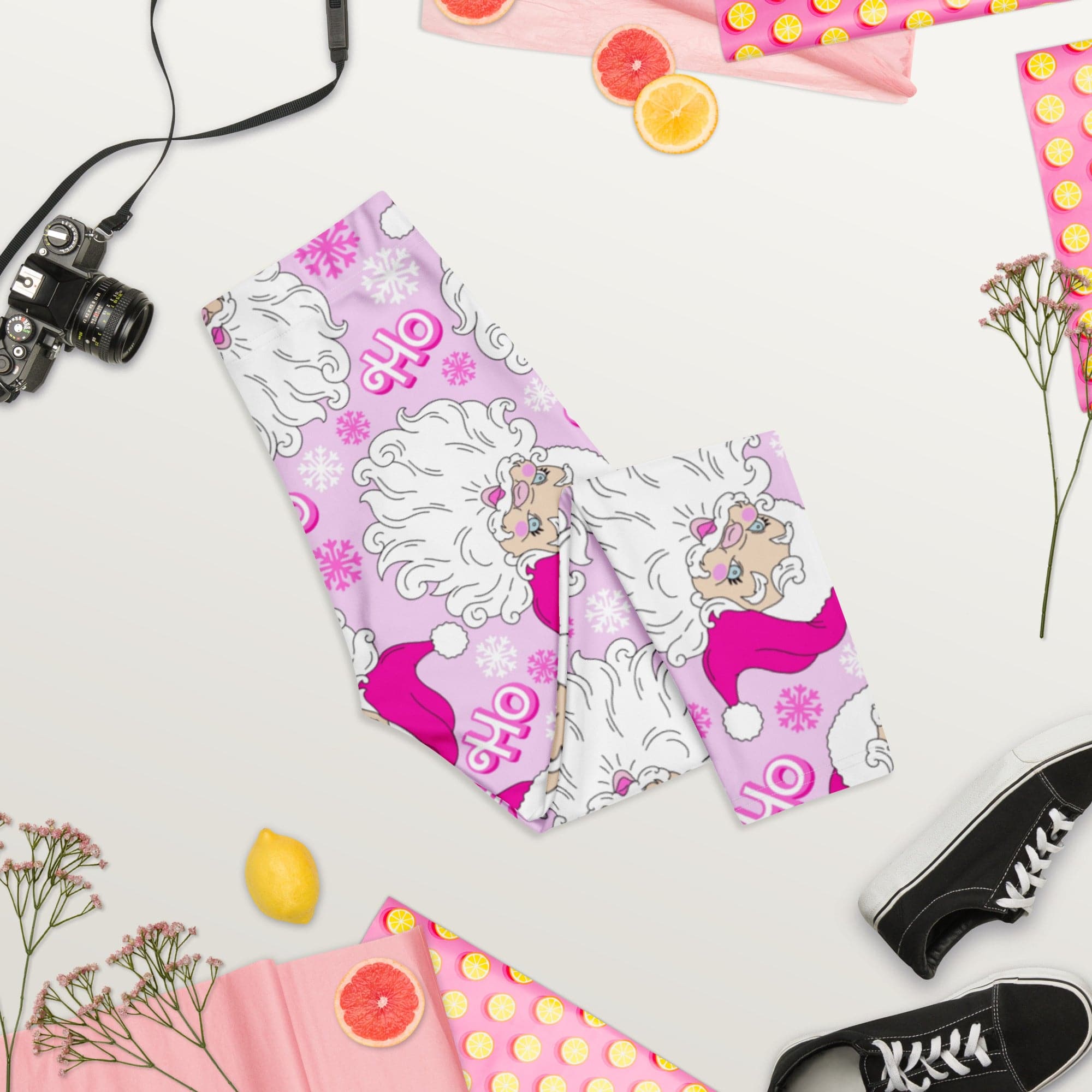 Pink Sassy Santa Capris