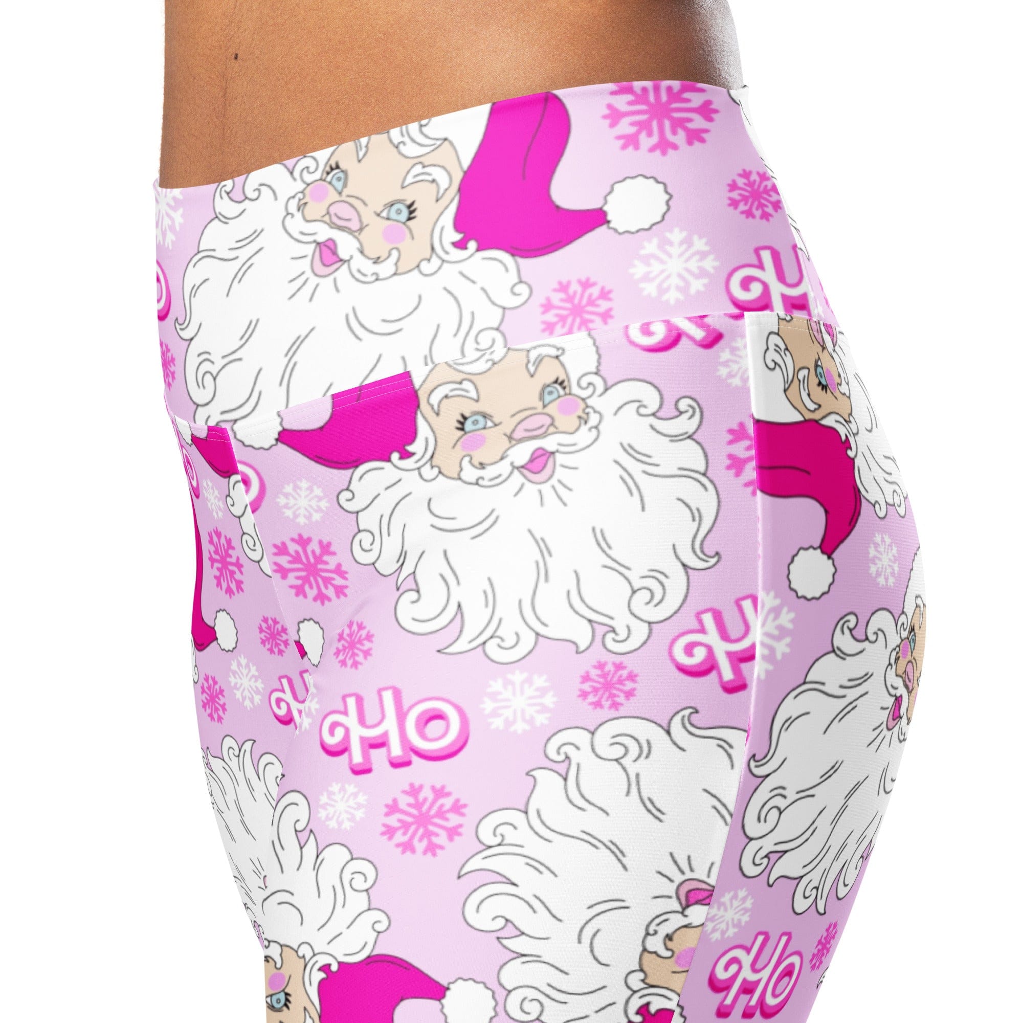 Pink Sassy Santa Flare Leggings