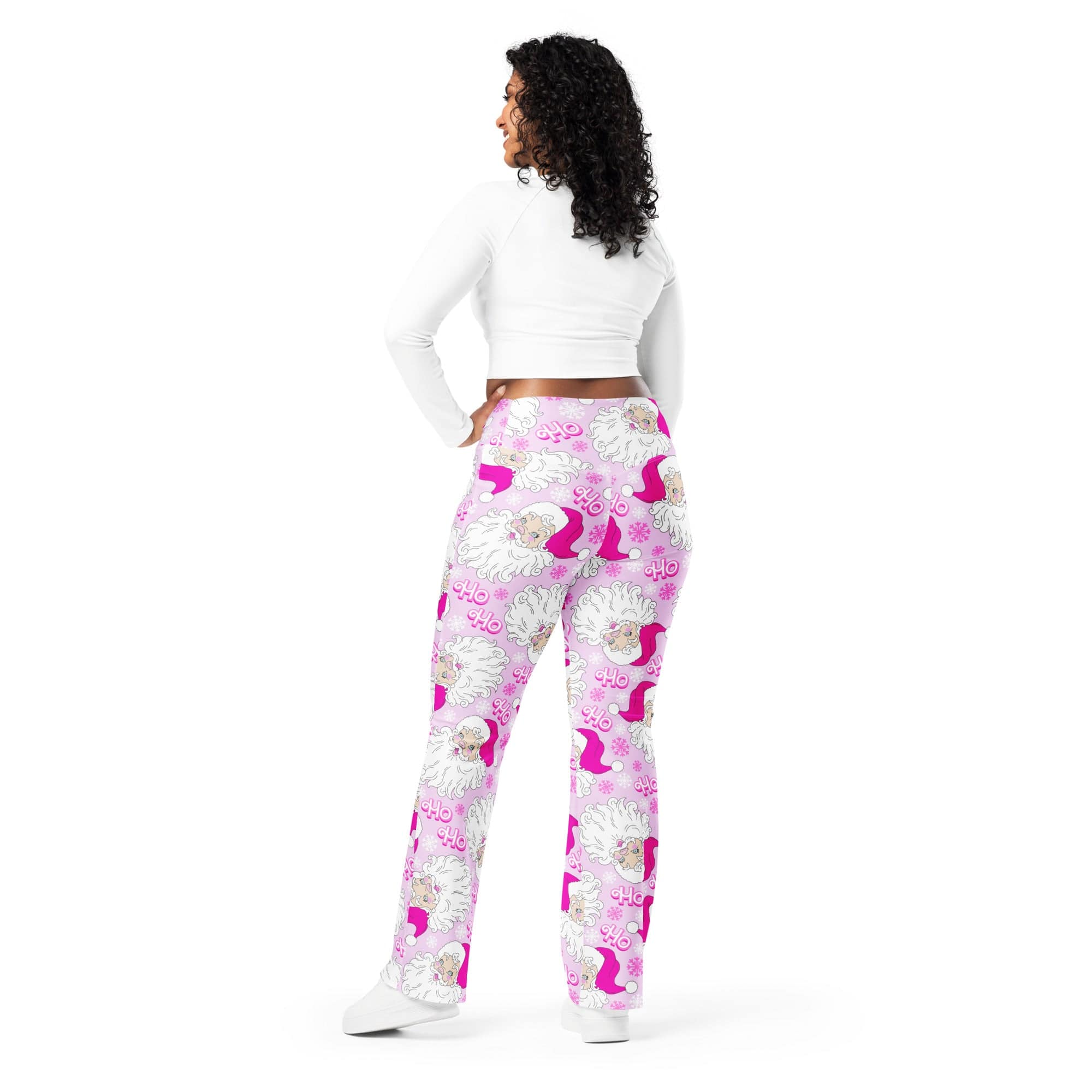 Pink Sassy Santa Flare Leggings