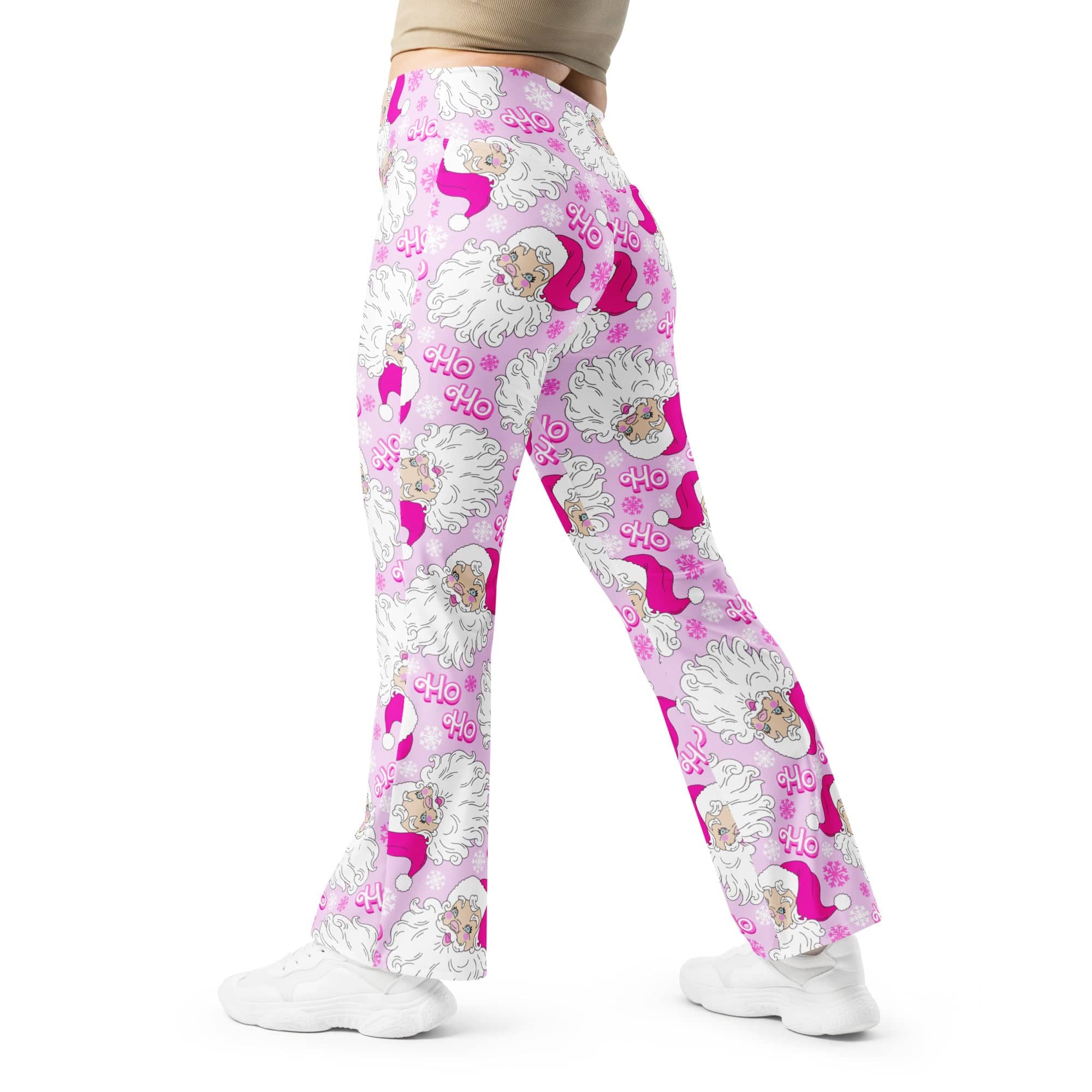 Pink Sassy Santa Flare Leggings