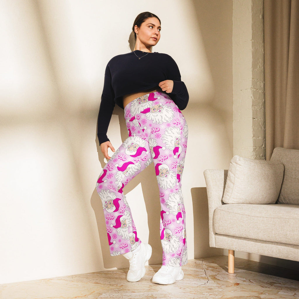 Pink Sassy Santa Flare Leggings