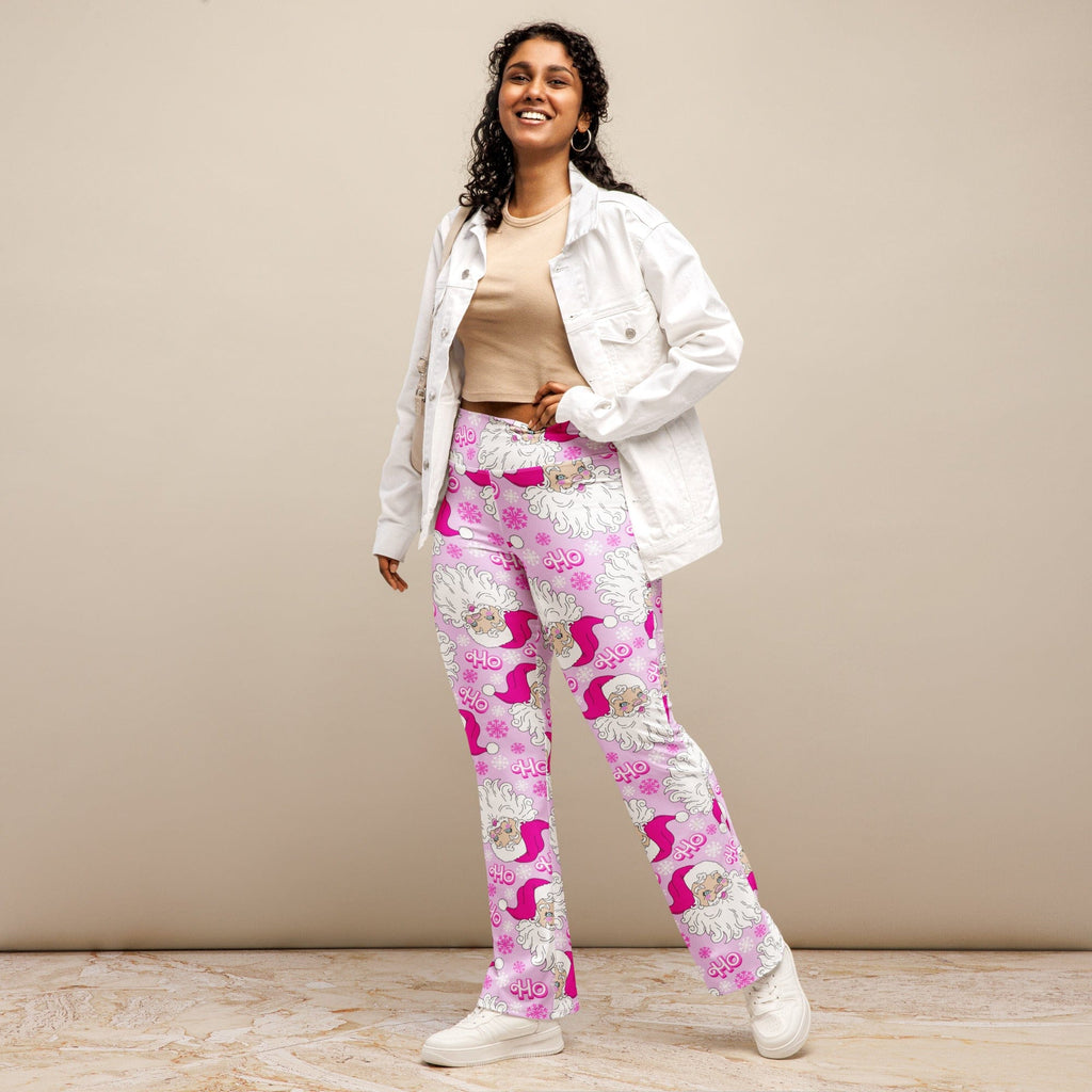 Pink Sassy Santa Flare Leggings