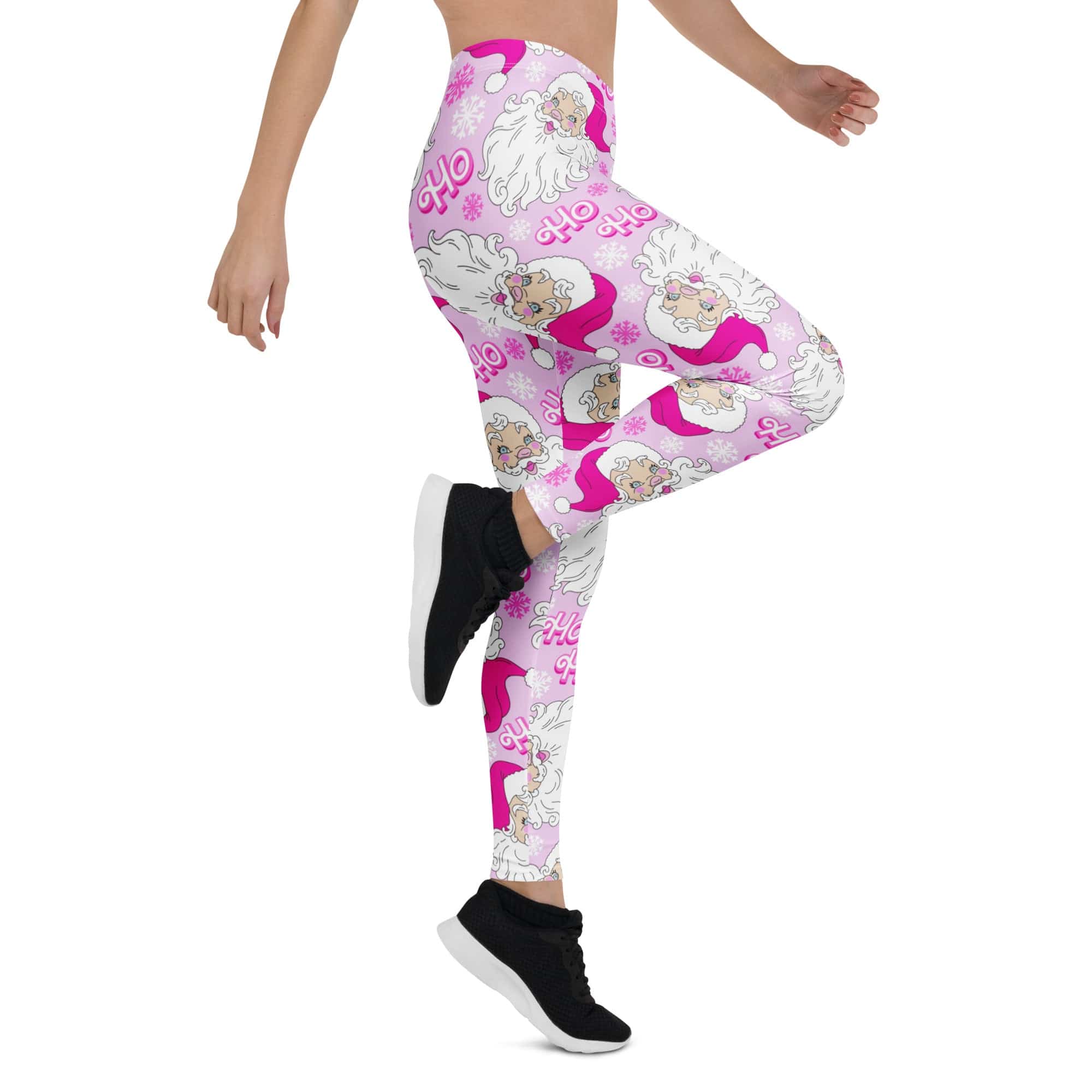 Pink Sassy Santa Leggings