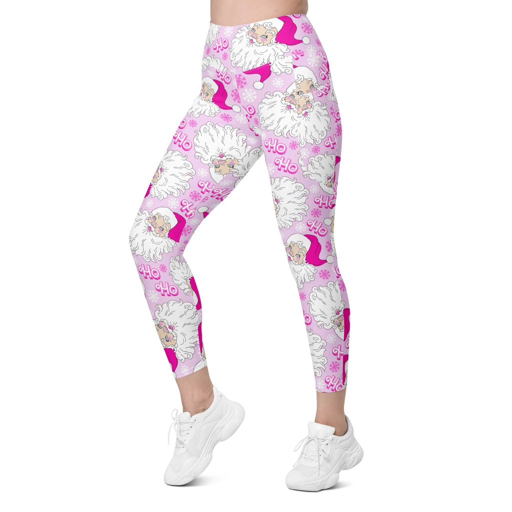 Pink Sassy Santa Leggings With Pockets