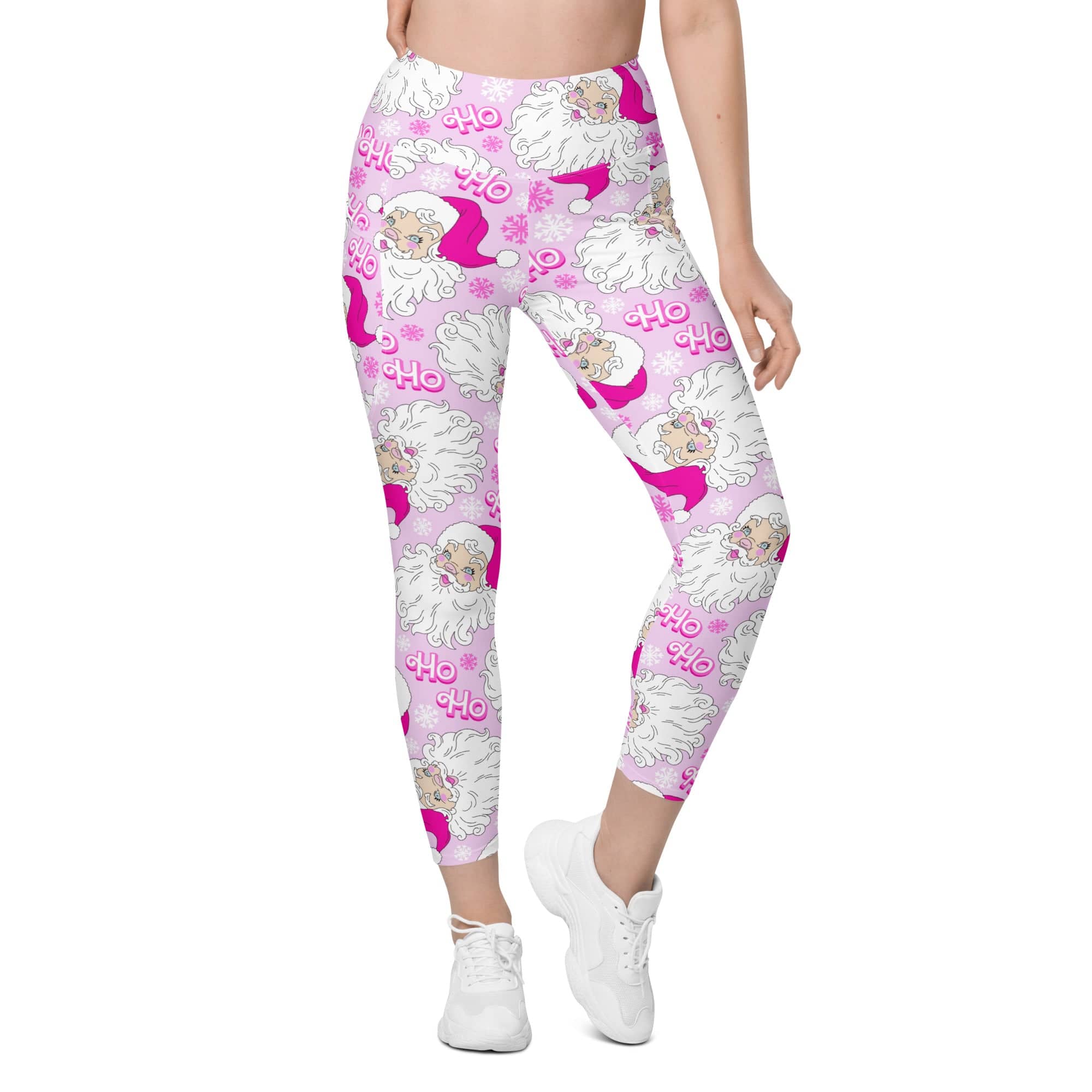 Pink Sassy Santa Leggings With Pockets