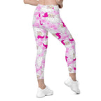 Pink Sassy Santa Leggings With Pockets