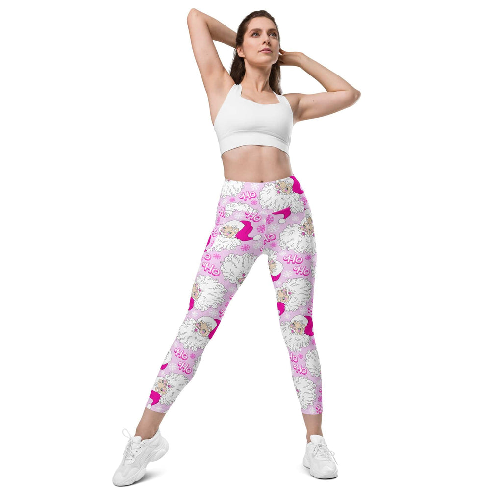 Pink Sassy Santa Leggings With Pockets