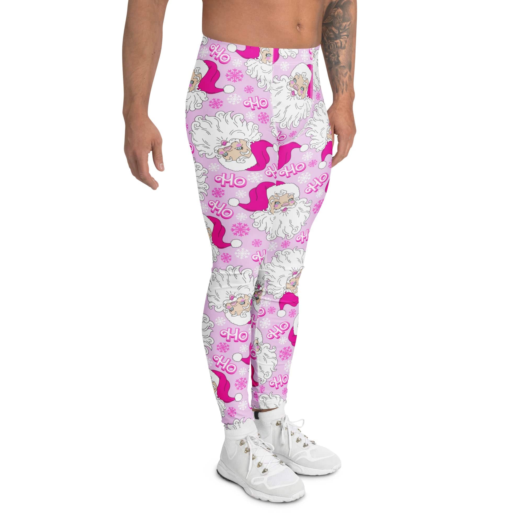 Pink Sassy Santa Men's Leggings