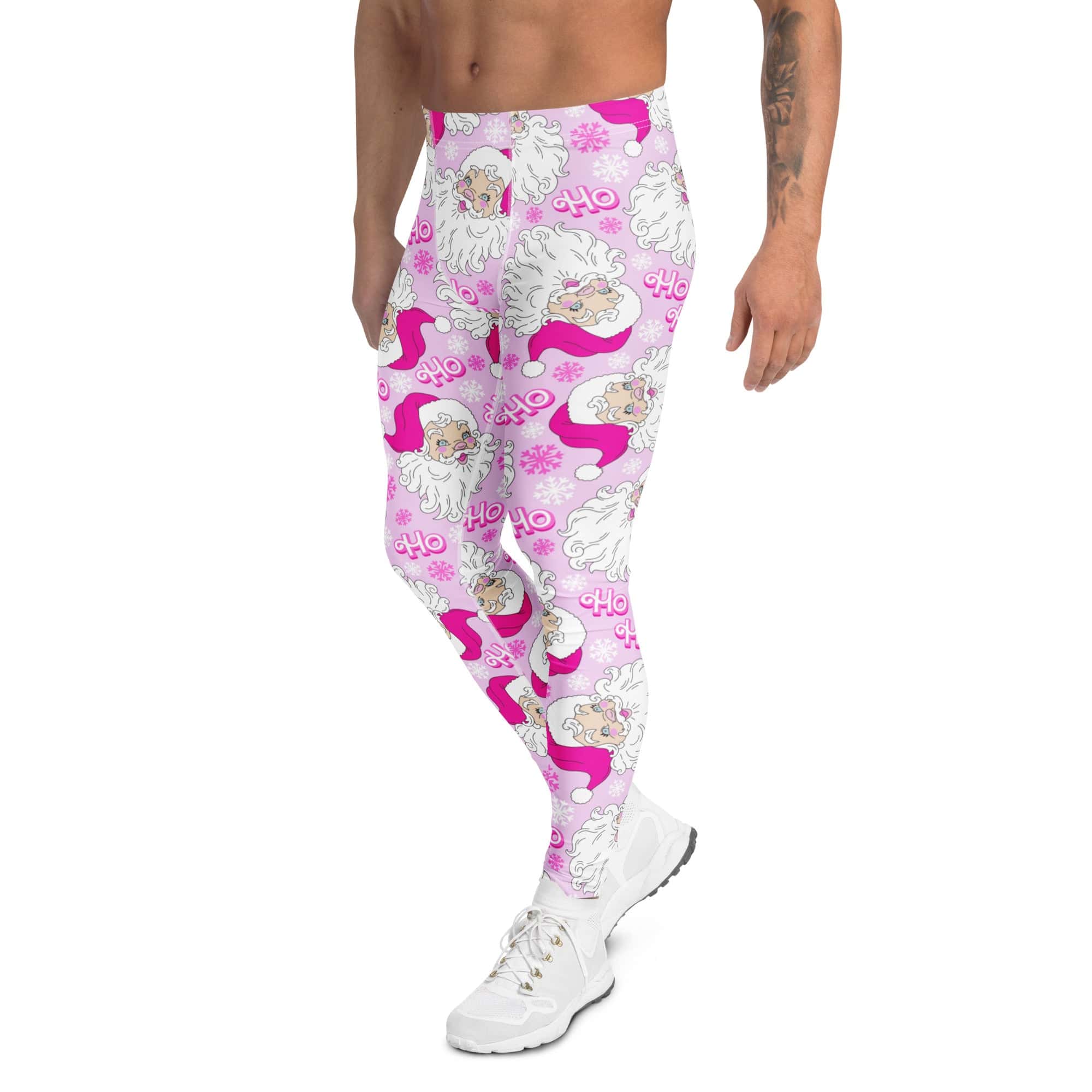 Pink Sassy Santa Men's Leggings