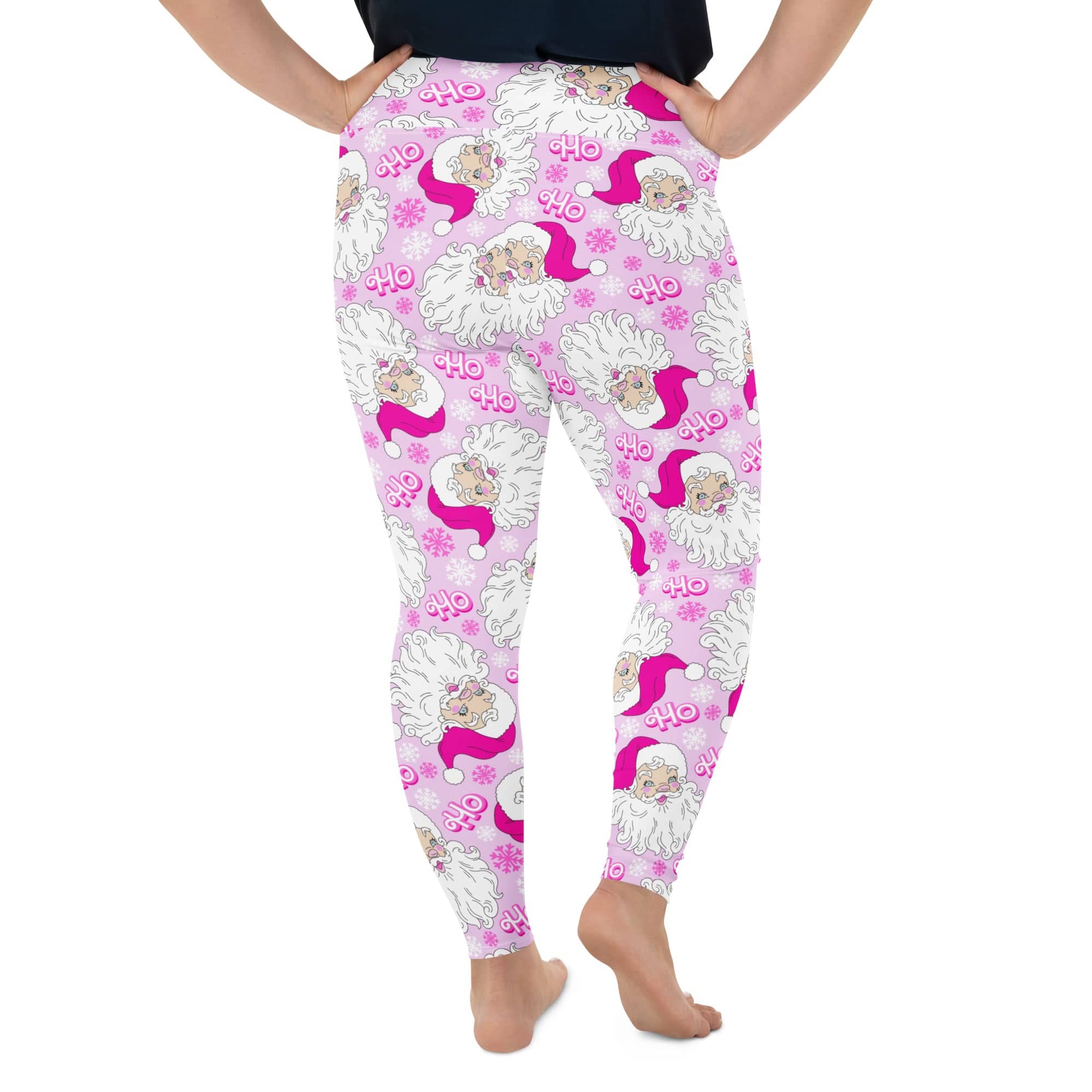 Pink Sassy Santa Plus Size Leggings