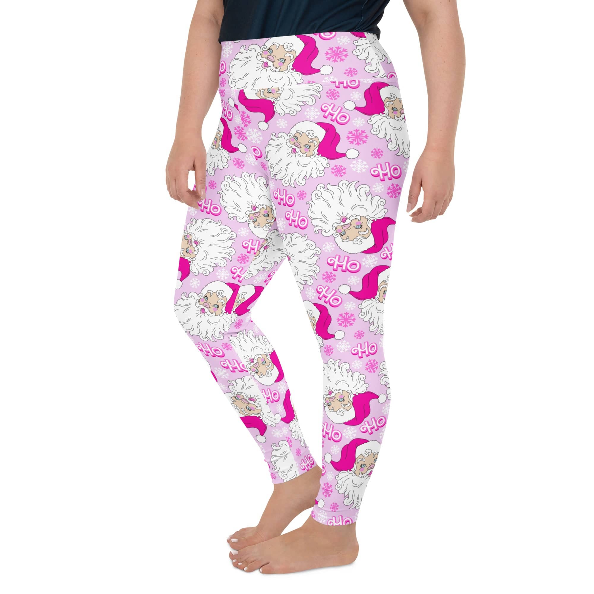 Pink Sassy Santa Plus Size Leggings