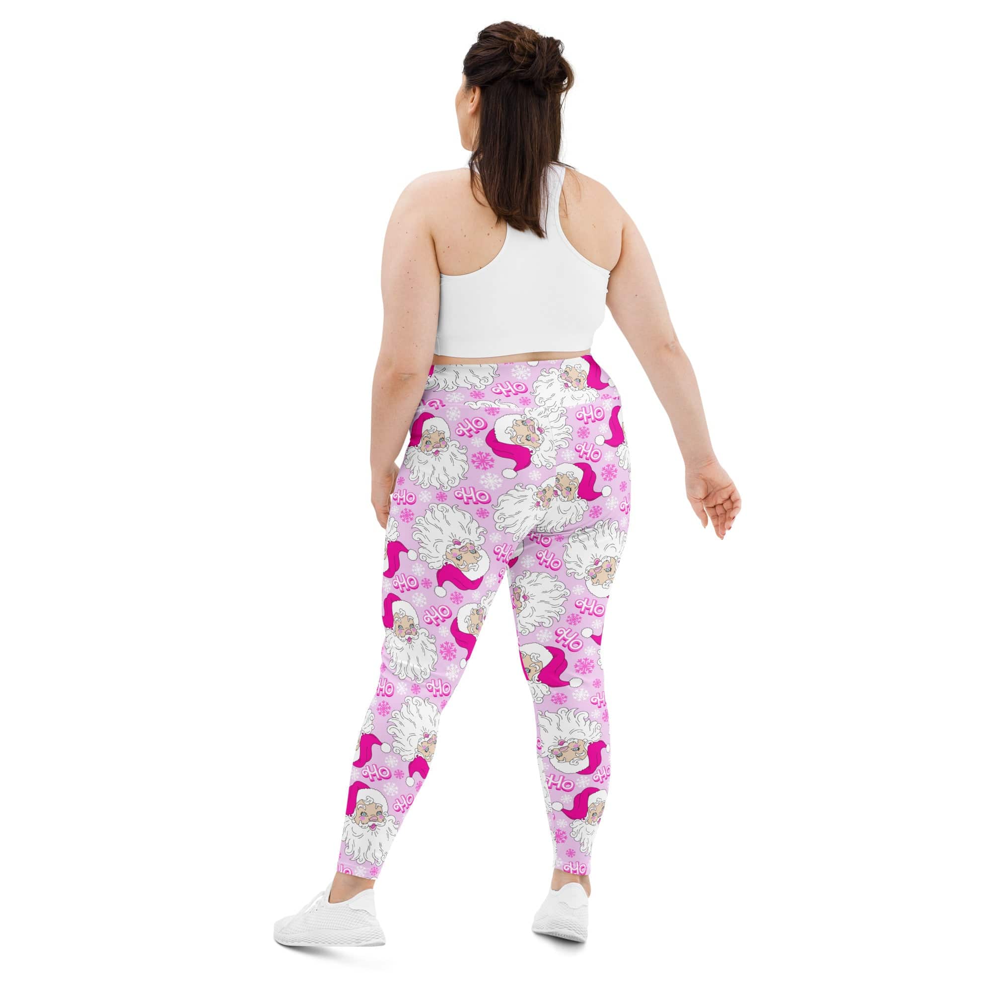 Pink Sassy Santa Plus Size Leggings