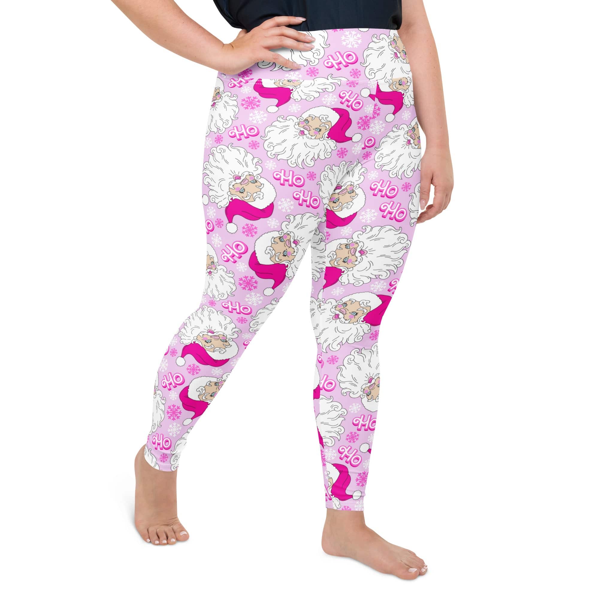 Pink Sassy Santa Plus Size Leggings
