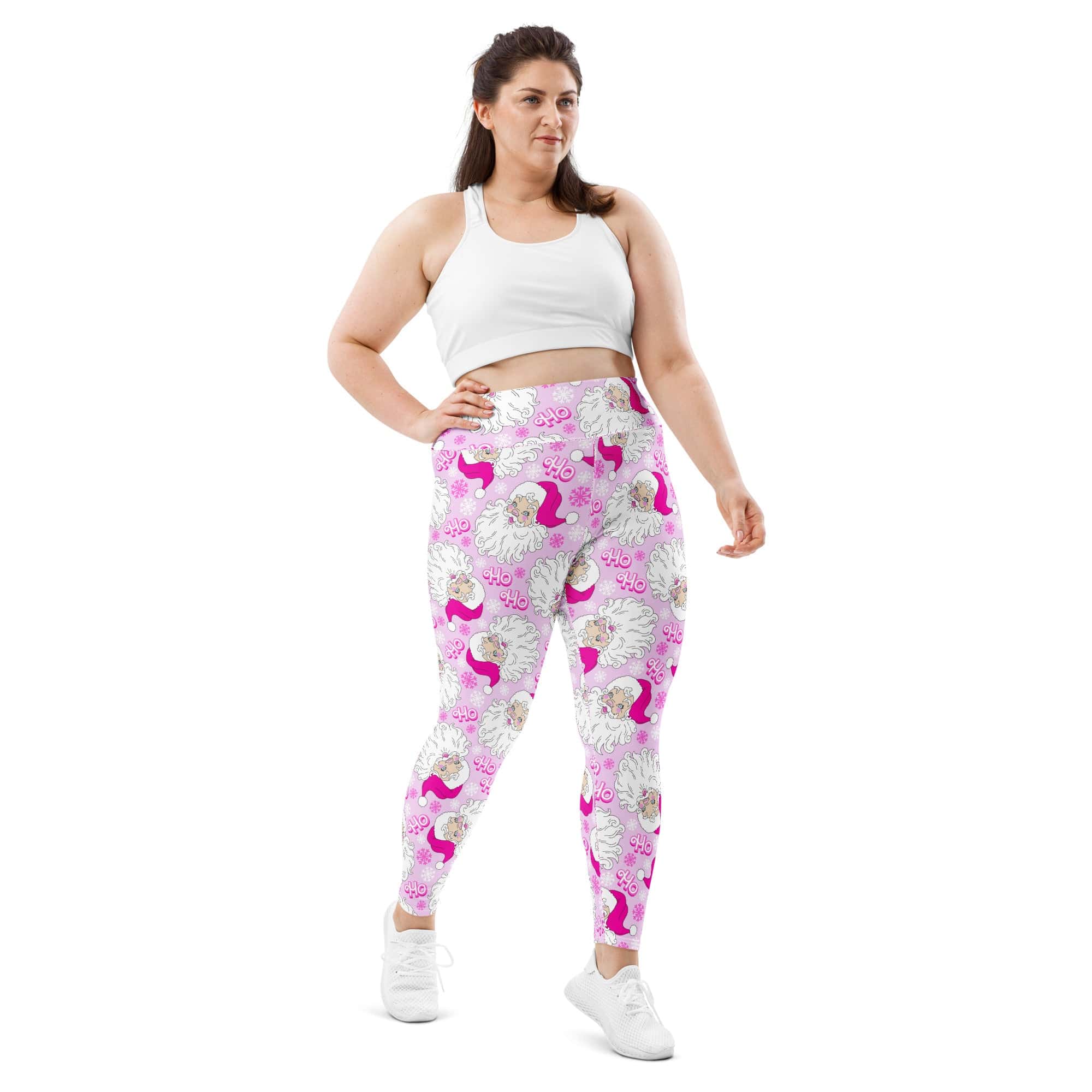 Pink Sassy Santa Plus Size Leggings