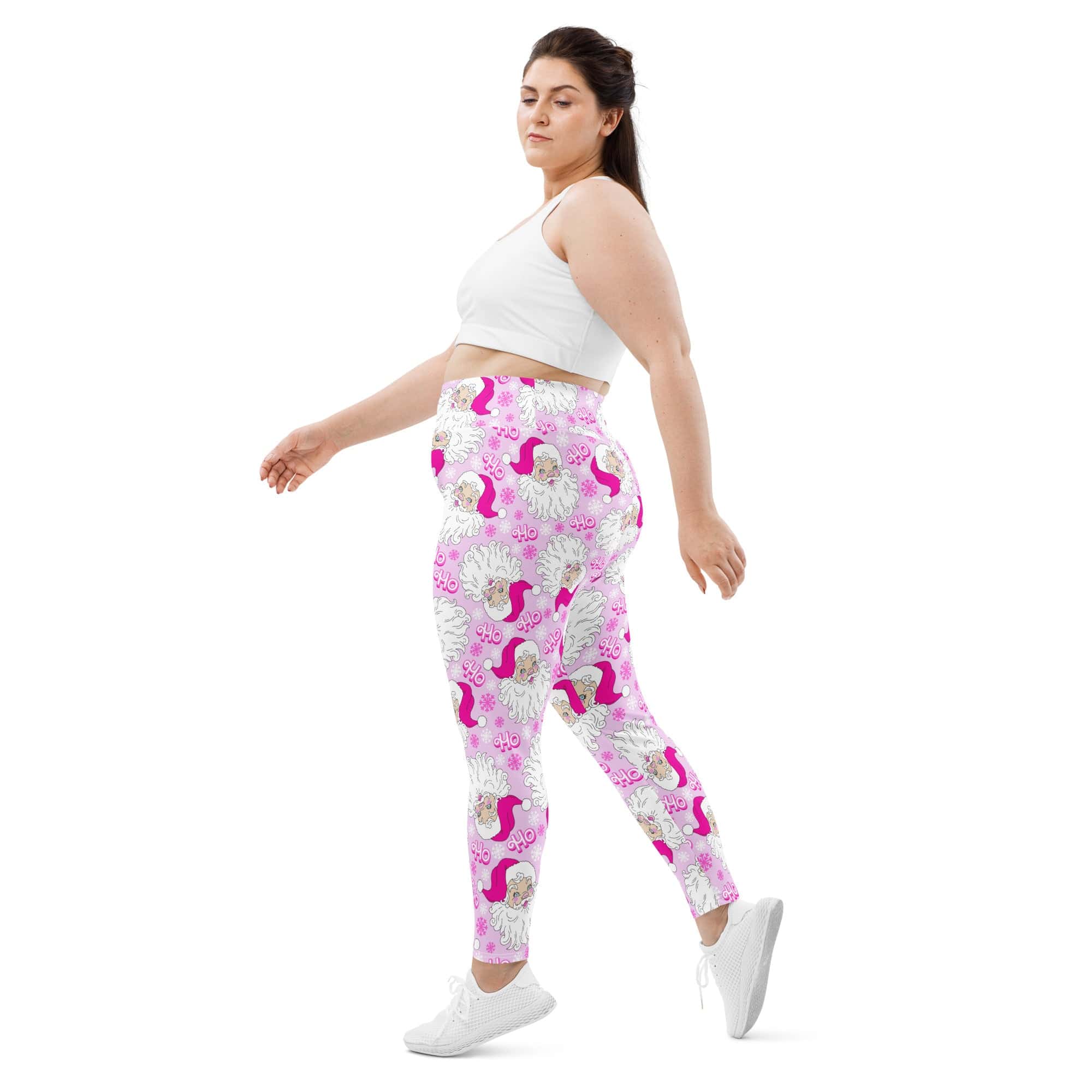 Pink Sassy Santa Plus Size Leggings
