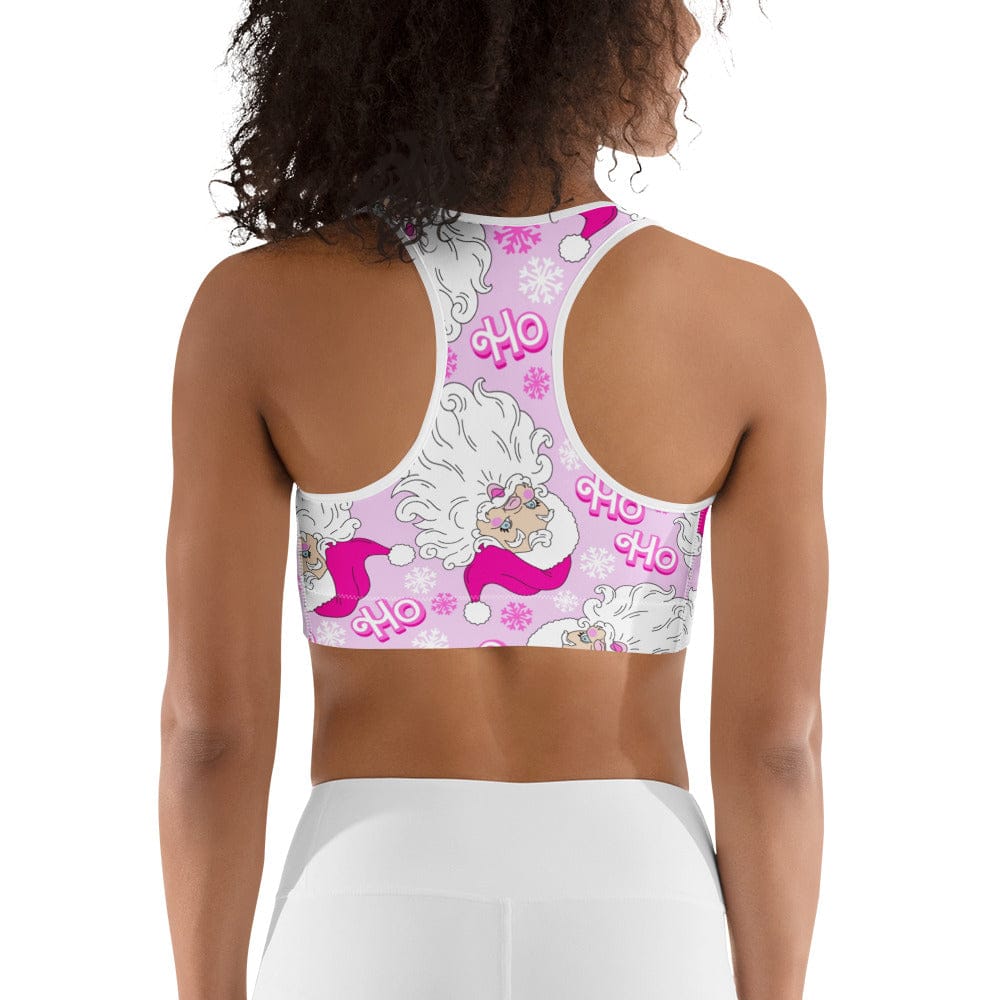 Pink Sassy Santa Sports Bra