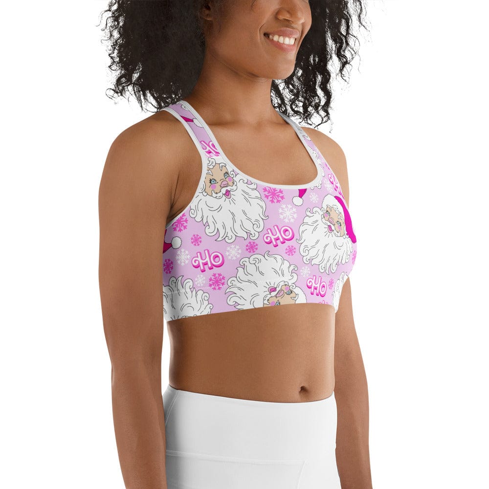 Pink Sassy Santa Sports Bra