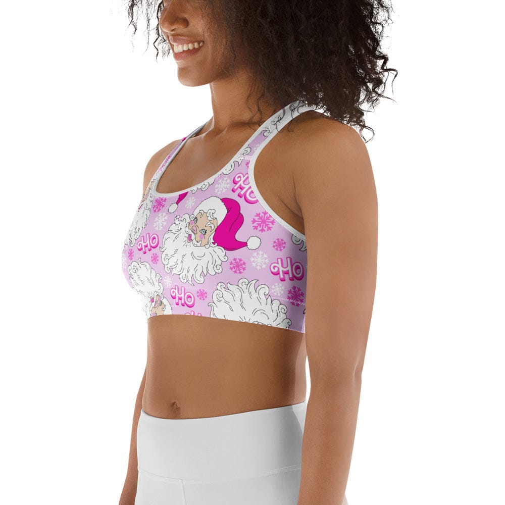Pink Sassy Santa Sports Bra