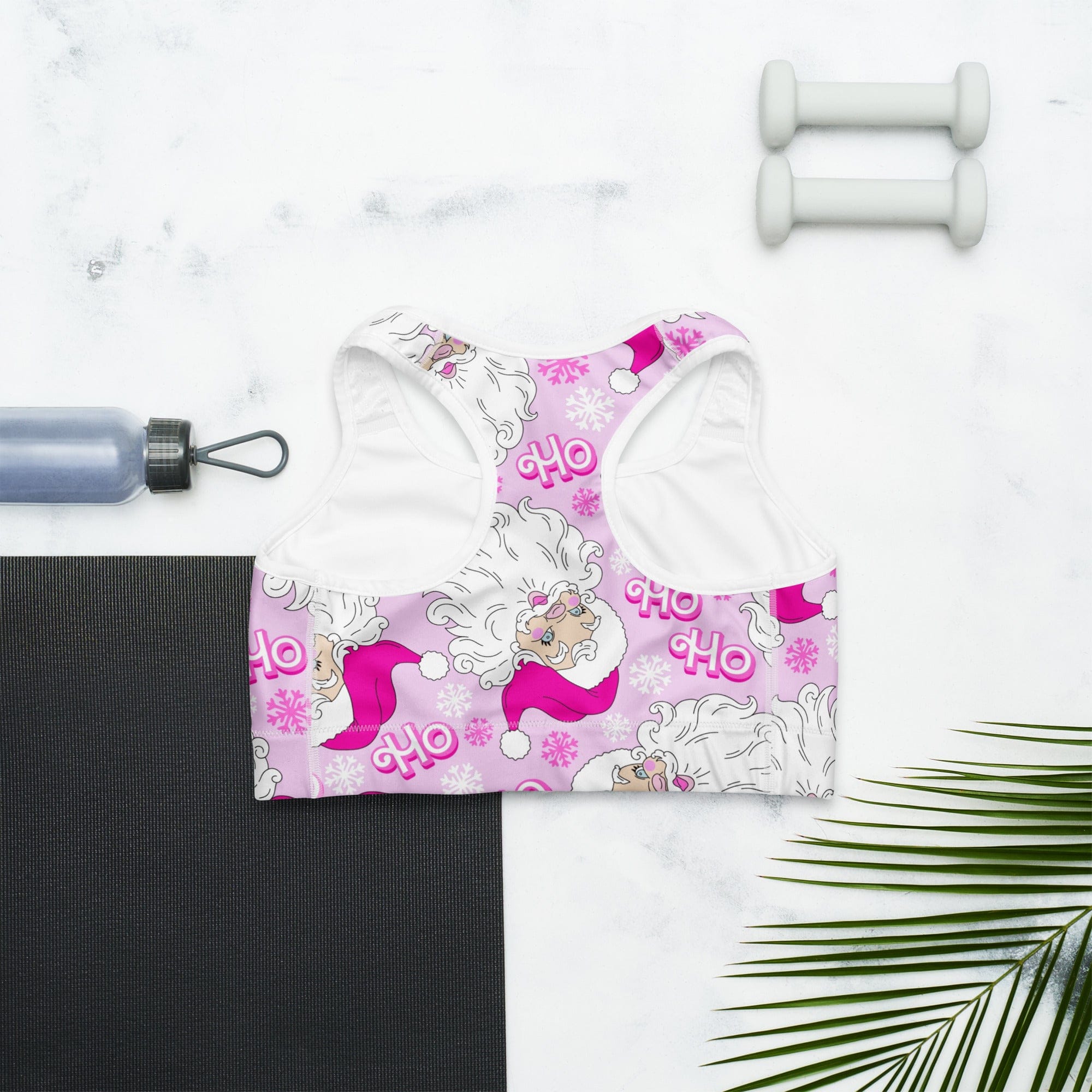 Pink Sassy Santa Sports Bra