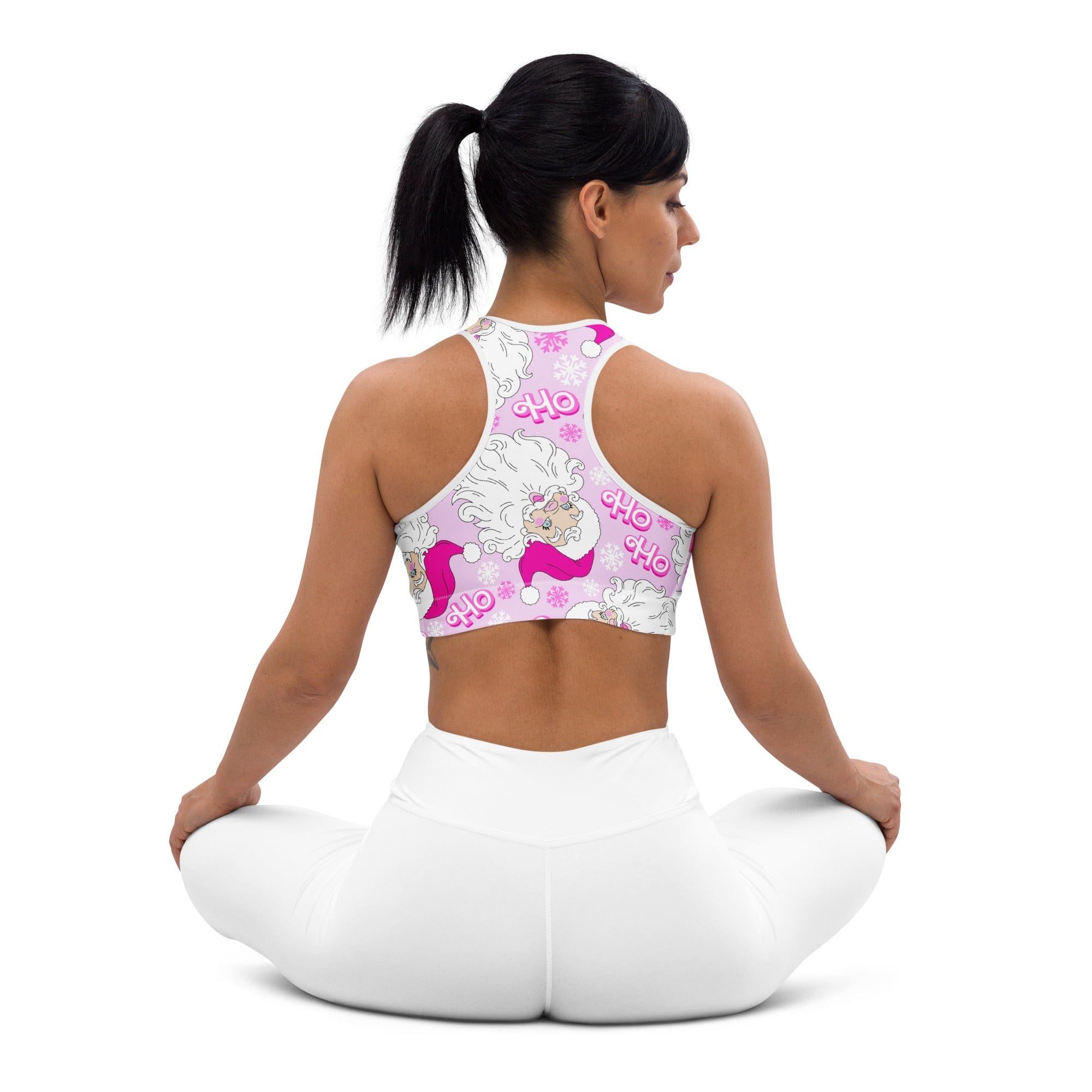 Pink Sassy Santa Sports Bra