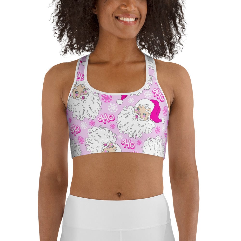 Pink Sassy Santa Sports Bra