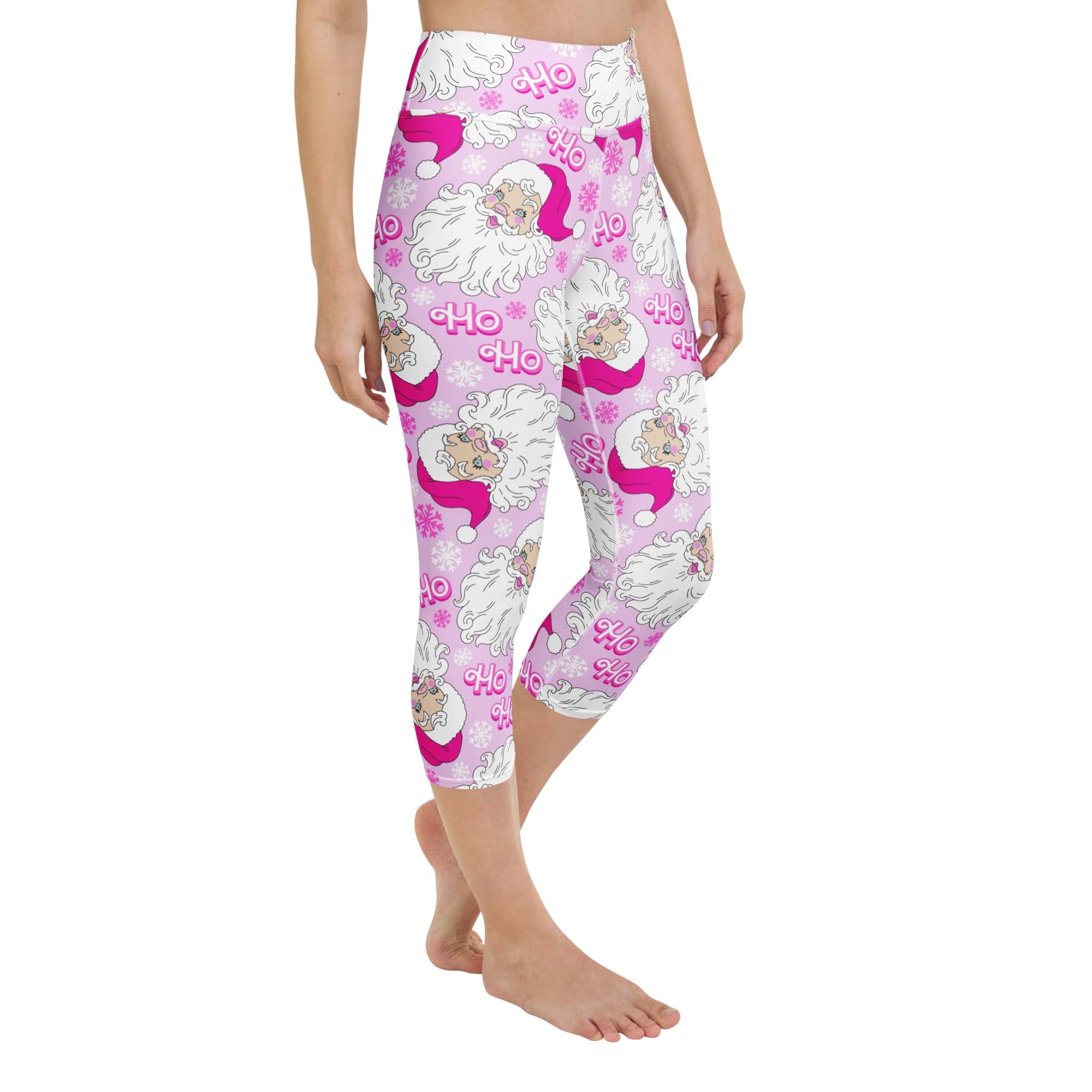 Pink Sassy Santa Yoga Capris