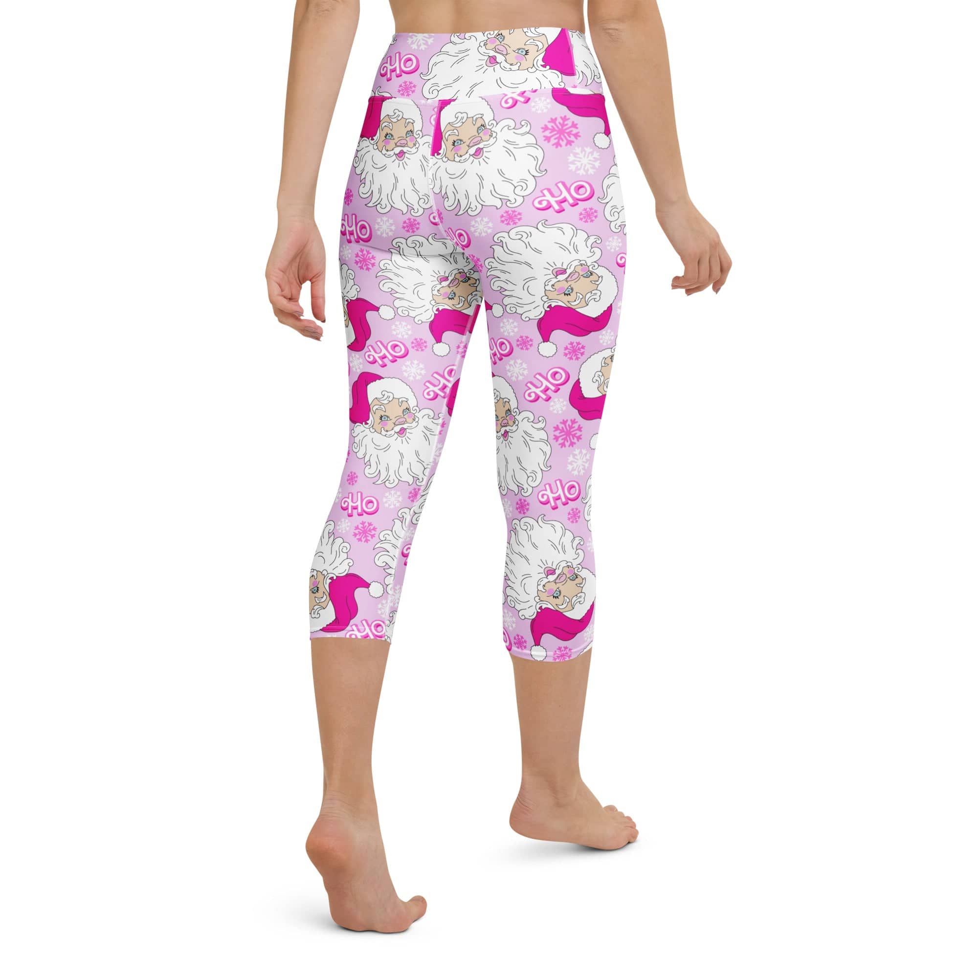 Pink Sassy Santa Yoga Capris